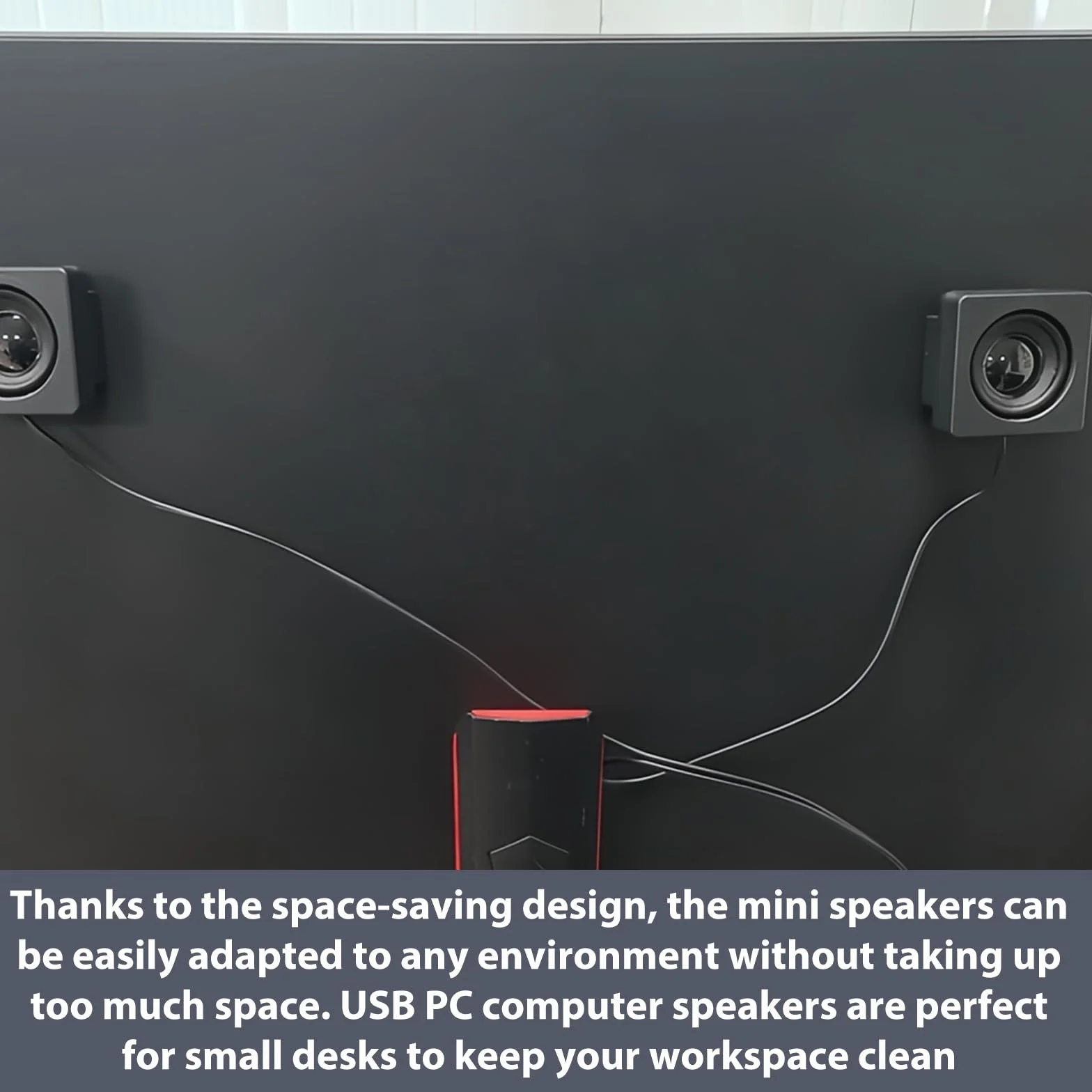 Mały głośnik PC można przykleić: mini głośnik USB do komputera z regulacją głośności, kompaktowy głośnik stereo do komputera stacjonarnego, notebooka, laptopa, czarny (USB + 3,5 mm)