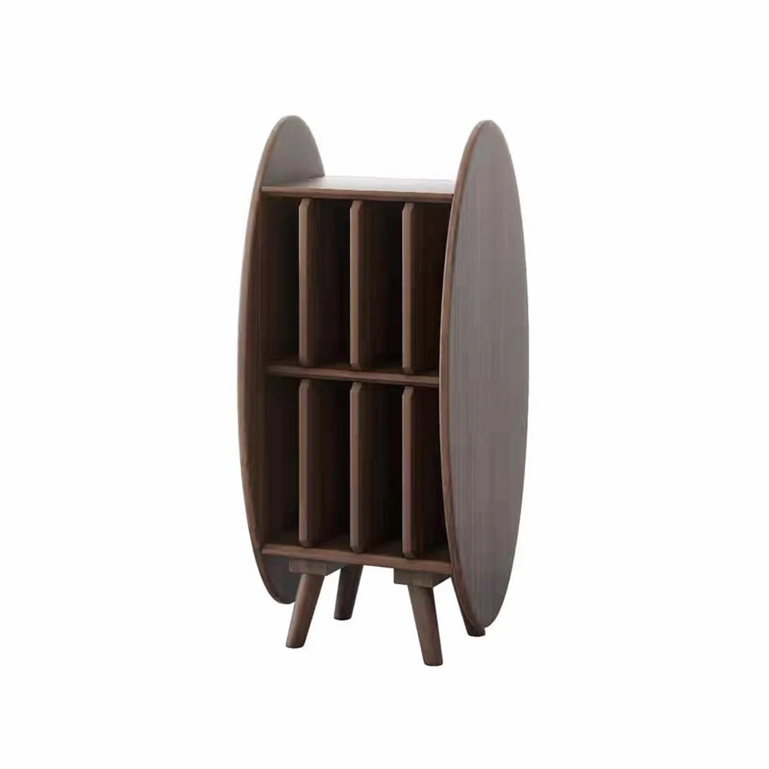 Pudełko do przechowywania płyt CD Nowoczesna, kreatywna szafka na płyty winylowe z drewna do salonu, sypialni i na studia(Walnut Colour)