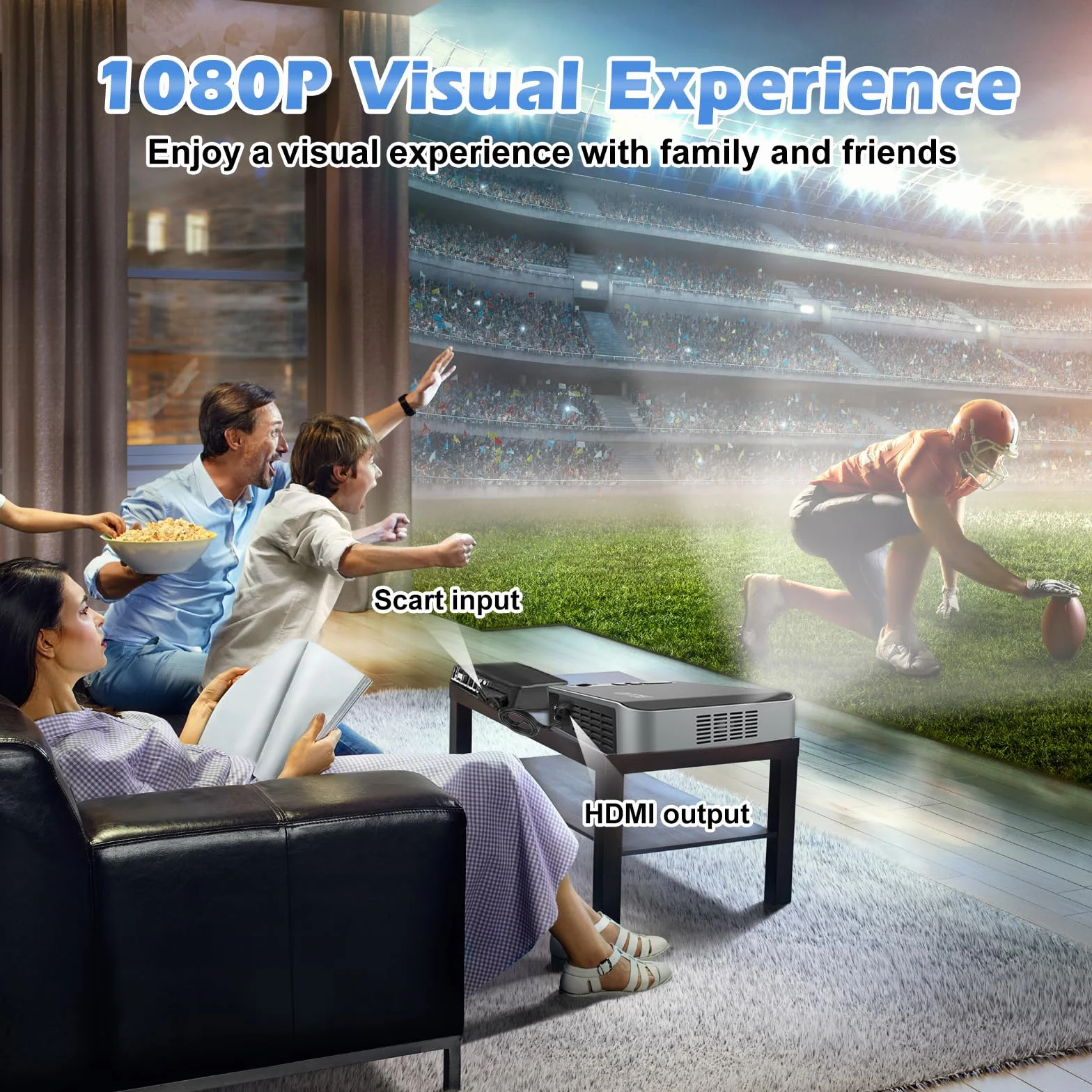 Sporgo Konwerter SCART na HDMI Adapter All in One z Kablem 1080p/720p