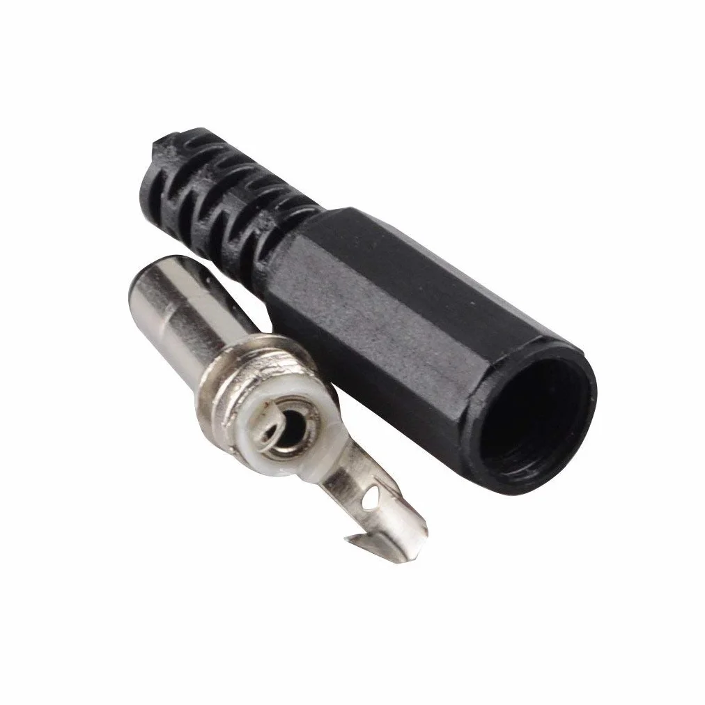 RUNCCI-YUN Gniazdo zasilania DC 5,5 x 2,1 mm 10 A ze złączem montażowym, żeńskie gniazdo do montażu na panelu z kablem i wtyczką typu barrel jack