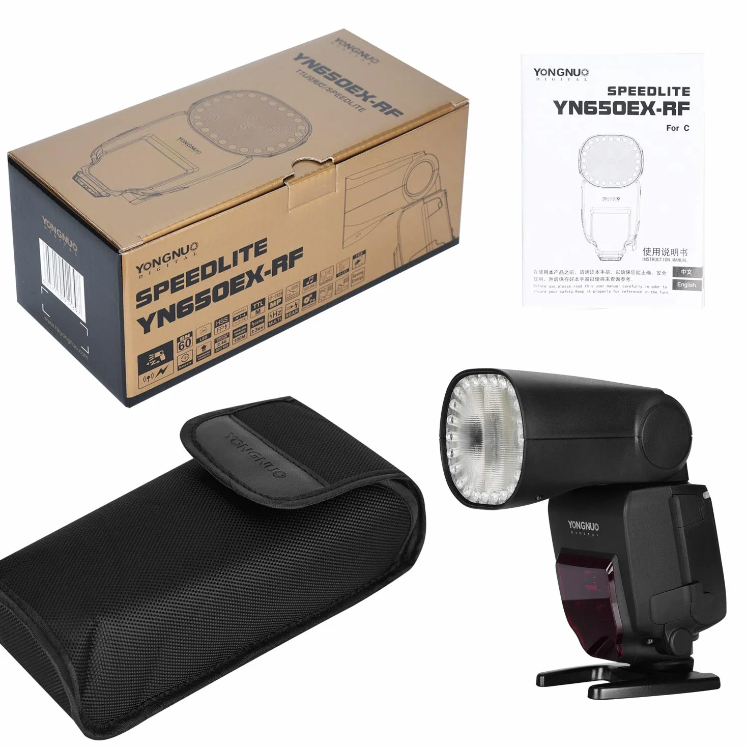 Yongnuo YN650EX-RF bezprzewodowa lampa błyskowa Speedlite, GN60 24 szt. lampa LED koraliki TTL HSS, Master Slave Flash z wbudowanym systemem RF 2,4G, do aparatu Canon DSLR