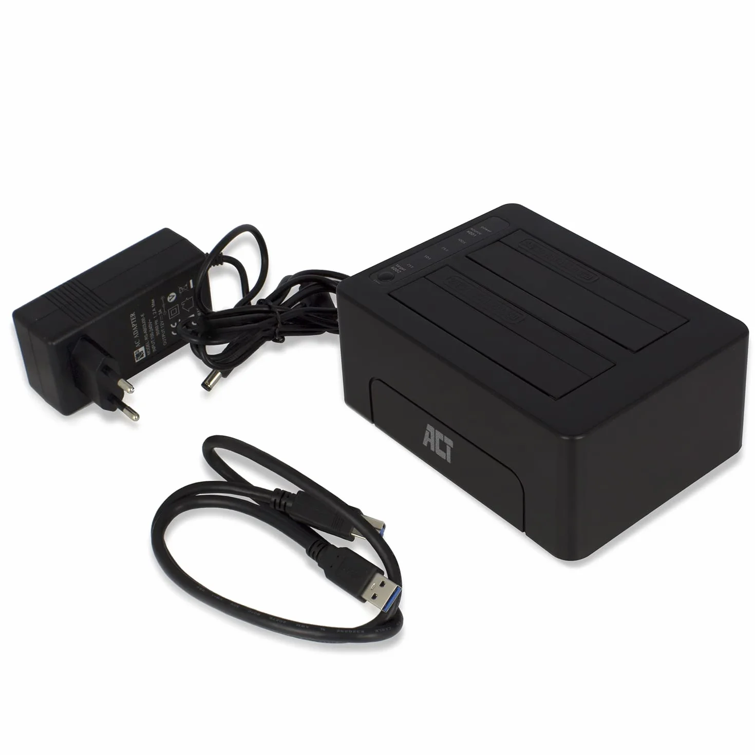 ACT Podwójna stacja dokująca USB 3.1 Gen1 (USB3.0) do dysków twardych 2,5 i 3,5-calowych SATA/SSDs AC1504