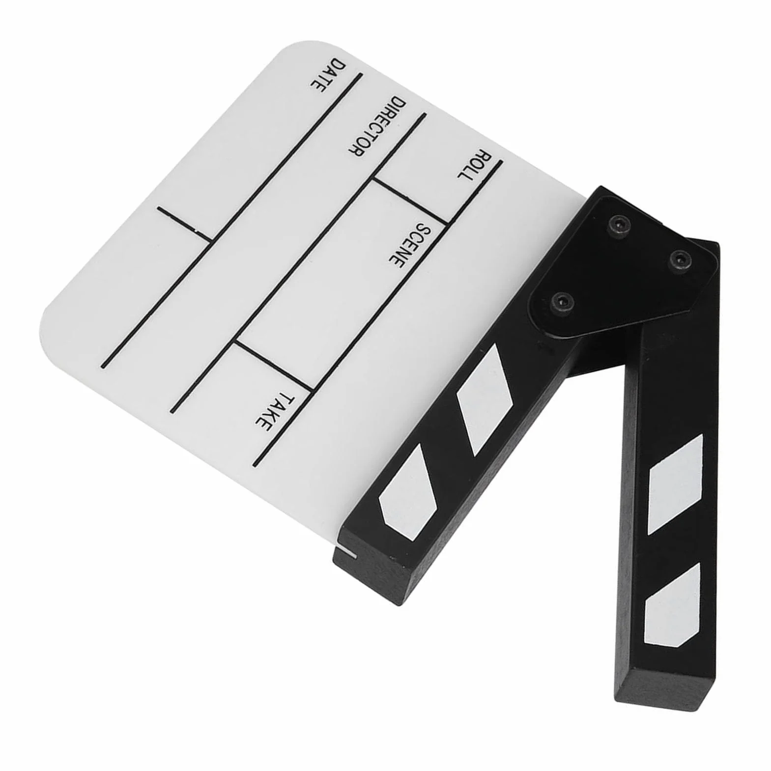 Socobeta Akrylowa płyta Clapper Mini akrylowa scena reżyser Clapperboard reżyser scena film Cut rekwizyt akcja tablica z długopisem (PAV1BWE3S)