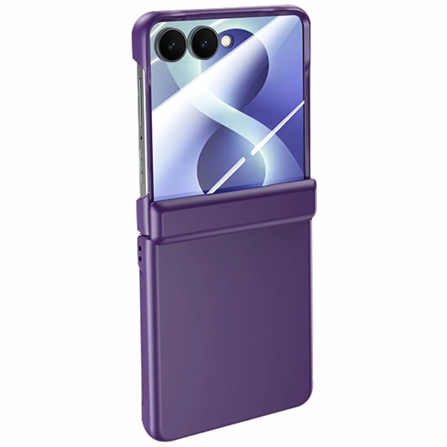 Matowe etui do Samsung Galaxy Z Flip 8, minimalistyczny zamek cienki pokrowiec ochronny na ekran, fioletowy, z klapką 8