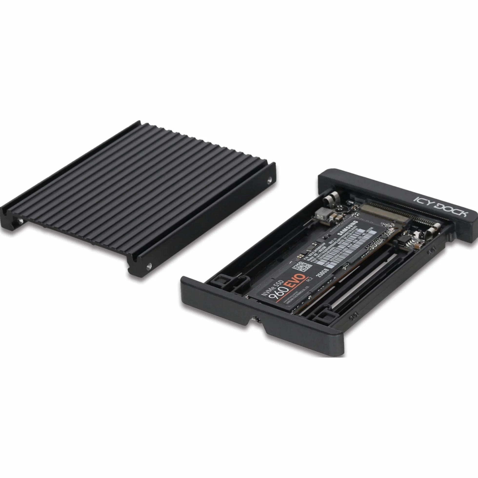ICY DOCK M.2 NVMe PCIe 3.0/4.0 SSD do 2,5 cala SFF-8639 NVMe U.2 adapter SSD/konwerter z wbudowanym radiatorem (nie jest kompatybilny z SATA) - EZConvert MB705M2P-B