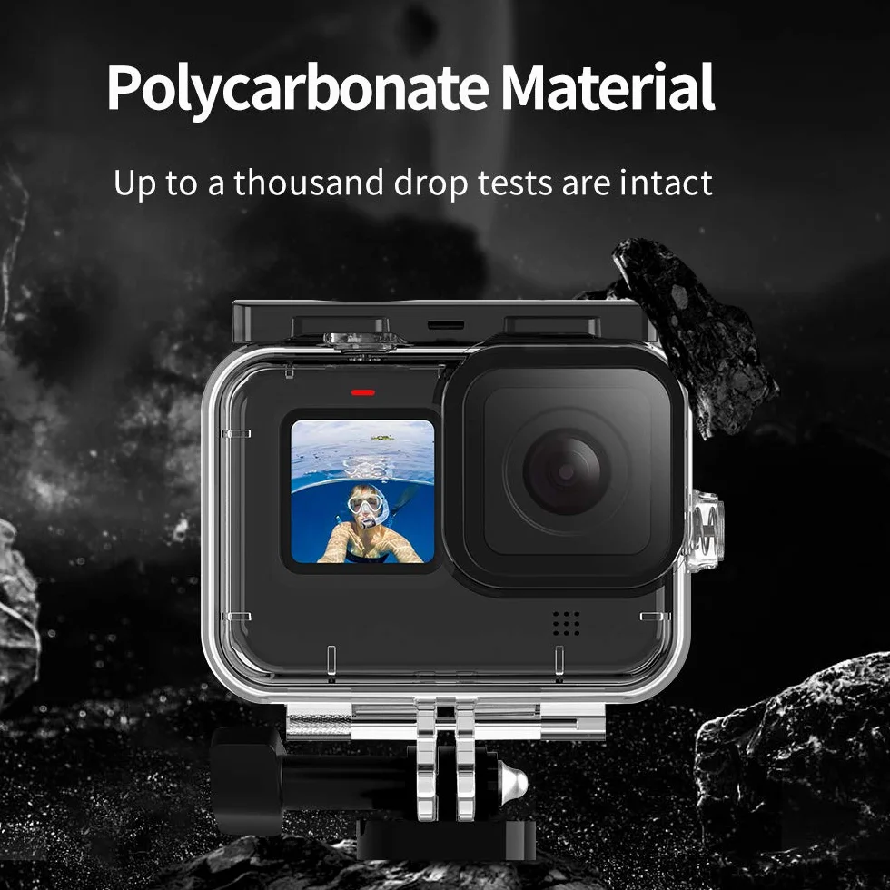 TELESIN Wodoodporna obudowa do GoPro Hero 11 Hero 10 Hero 9 Nurkowanie podwodne przezroczysta osłona ochronna z uchwytem szybkiego zwalniania