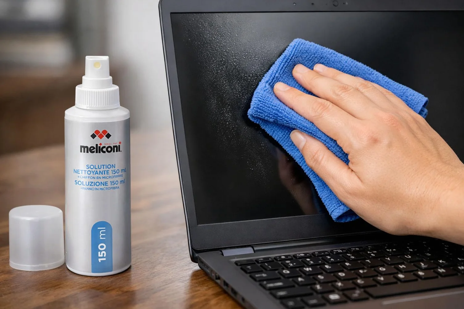 MELICONI Roztwór do czyszczenia C-150 150 ml ze ściereczką z mikrofibry do ekranów LCD plazmy