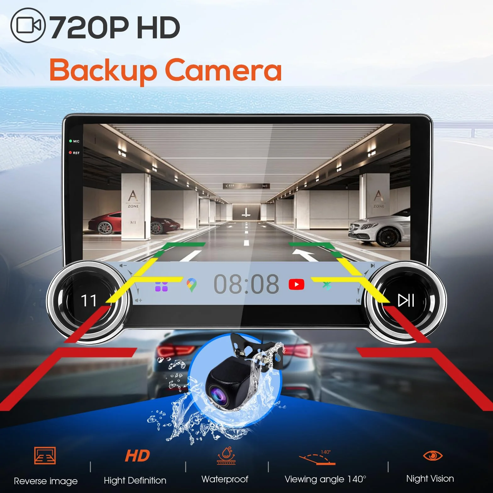 Haudio 10,1-calowy odtwarzacz samochodowy z bezprzewodowym CarPlay i Android Auto, 2 DIN radio samochodowe Bluetooth z kamerą cofania, połączenie lustrzane, asystent głosowy, AM/RDS/FM, pasuje do