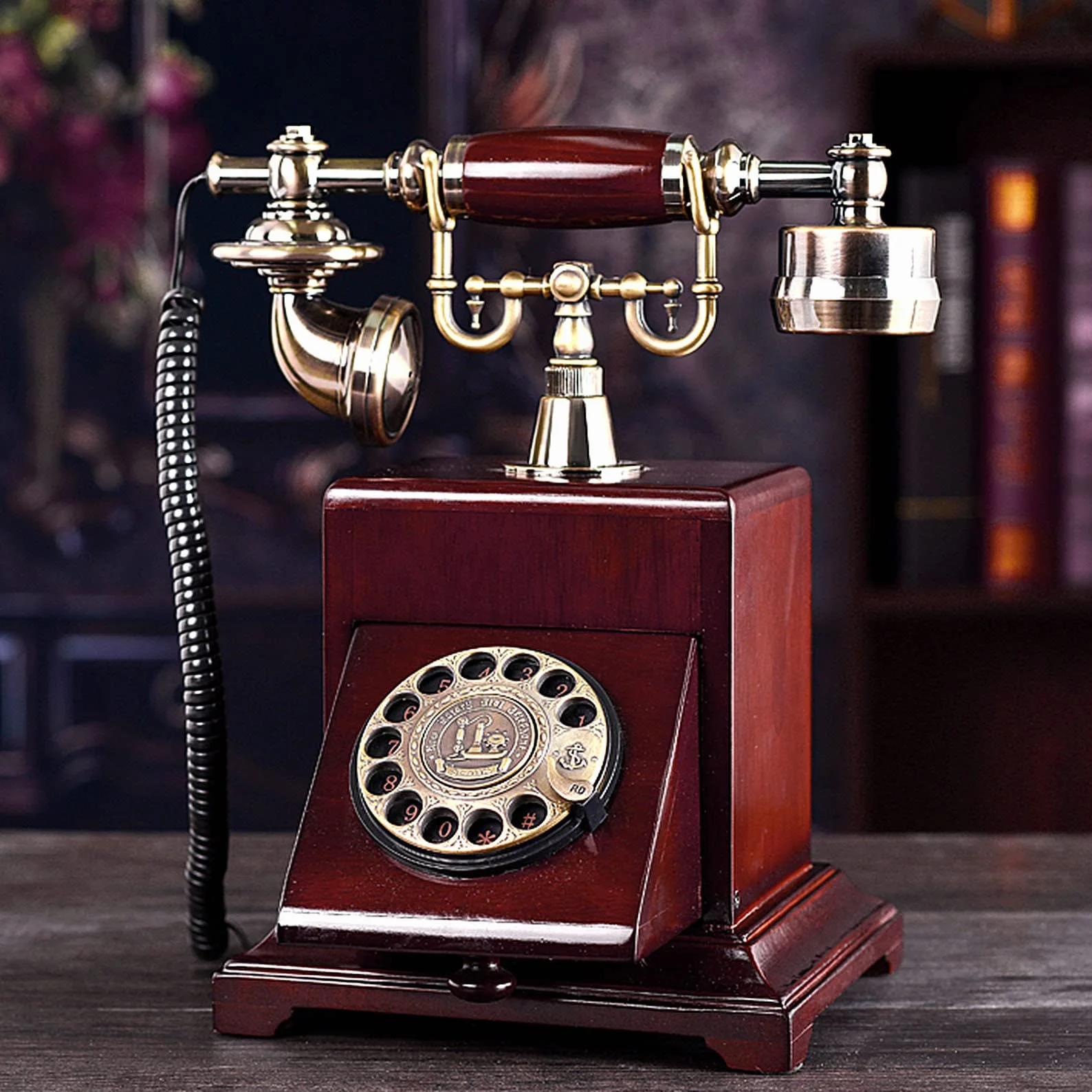 WangXLDD Telefon stacjonarny na biurko w stylu vintage, wielofunkcyjny telefon domowy, telefon retro vintage do domu / hotelu / biura (#2)