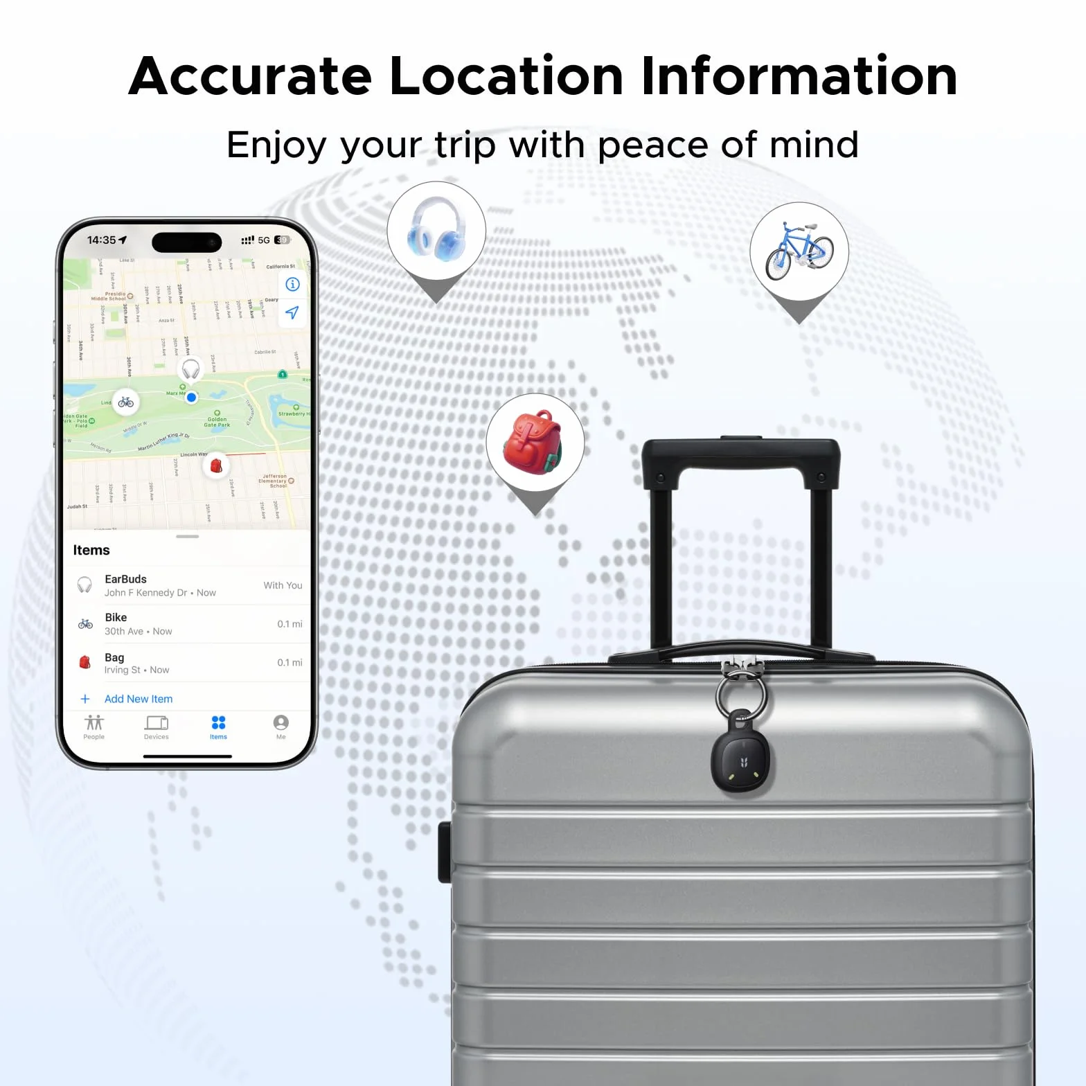 UGREEN FineTrack Mini Duo 2 Tracker kompatybilny z iOS i Android, 4 szt. | GPS tracker z sygnałem 110dB, Świecący design, IP68, Lokalizator do walizek, kluczy, plecaków itp.