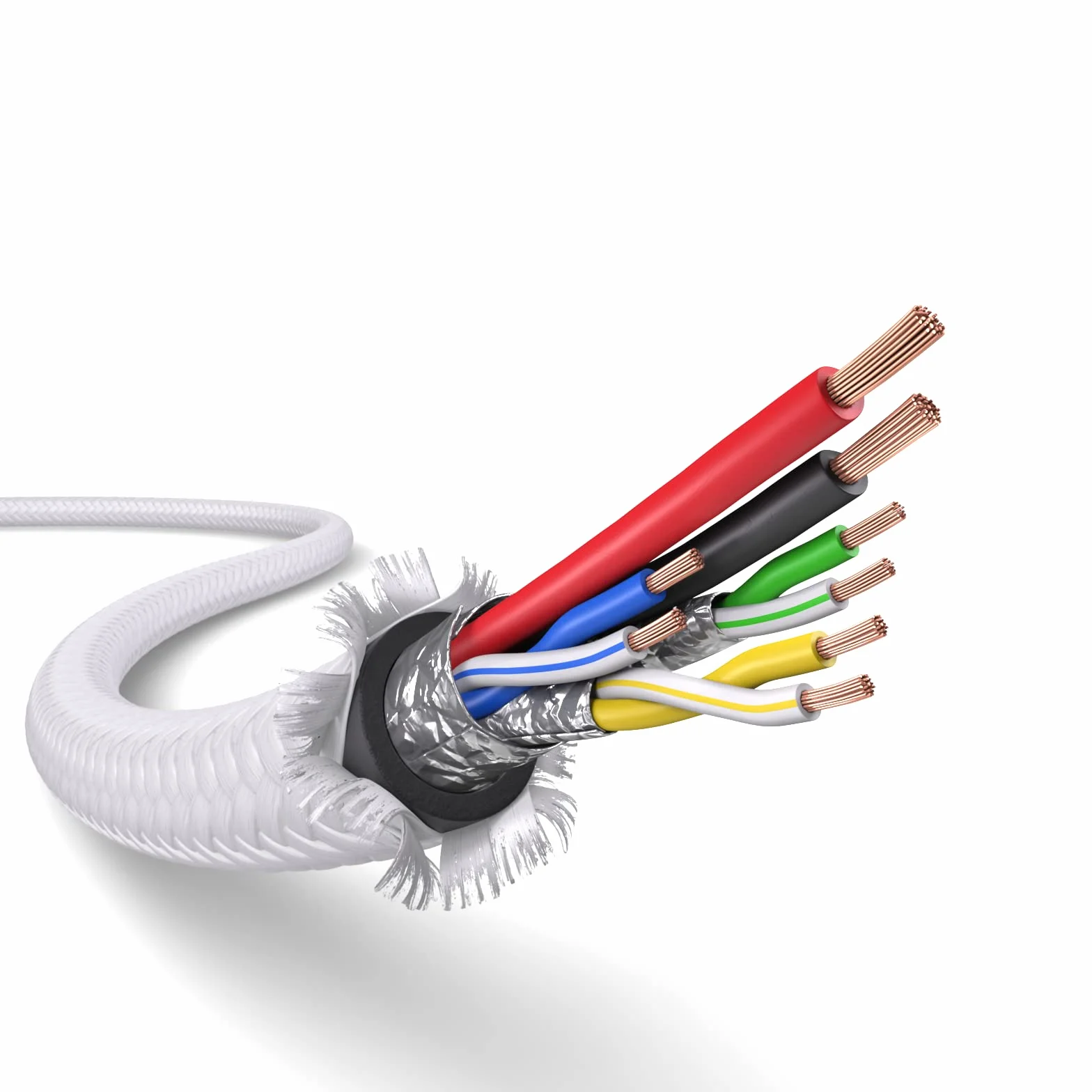 PAXO Nylonowy kabel do ładowania PS5, 3 m, do kontrolera Playstation 5, kabel USB C na C, USB 3.1 (USB 3.0), kabel do ładowania, płaszcz materiałowy, wtyczka aluminiowa, biały