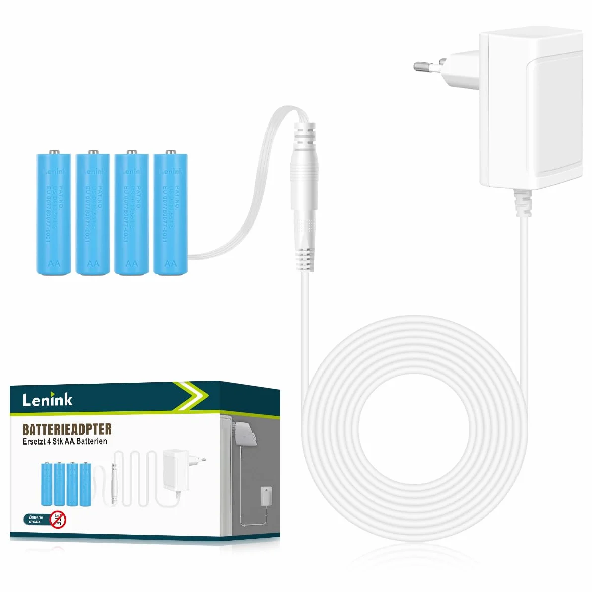 Lenink Zasilacz sieciowy 6 V, zamiennik baterii do 4 sztuk baterii AA, np. kompatybilny z AVM FRITZ! DECT 302 termostat radiowy, łańcuch świetlny LED, tabliczka świetlna, dekoracja na Boże