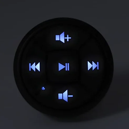 Bezprzewodowy Przycisk Multimedialny Bluetooth do Radia Samochodowego GPS Zdalne Sterowanie na Kierownicy Niebieskie Światło