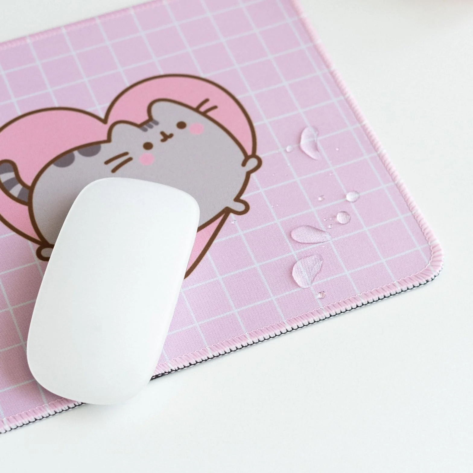Grupo Erik Pusheen Mouse Pad | Non-Slip Rubber Base & Waterproof Gaming Mat | Pusheen Gifts | Pink Mat | Small Merch