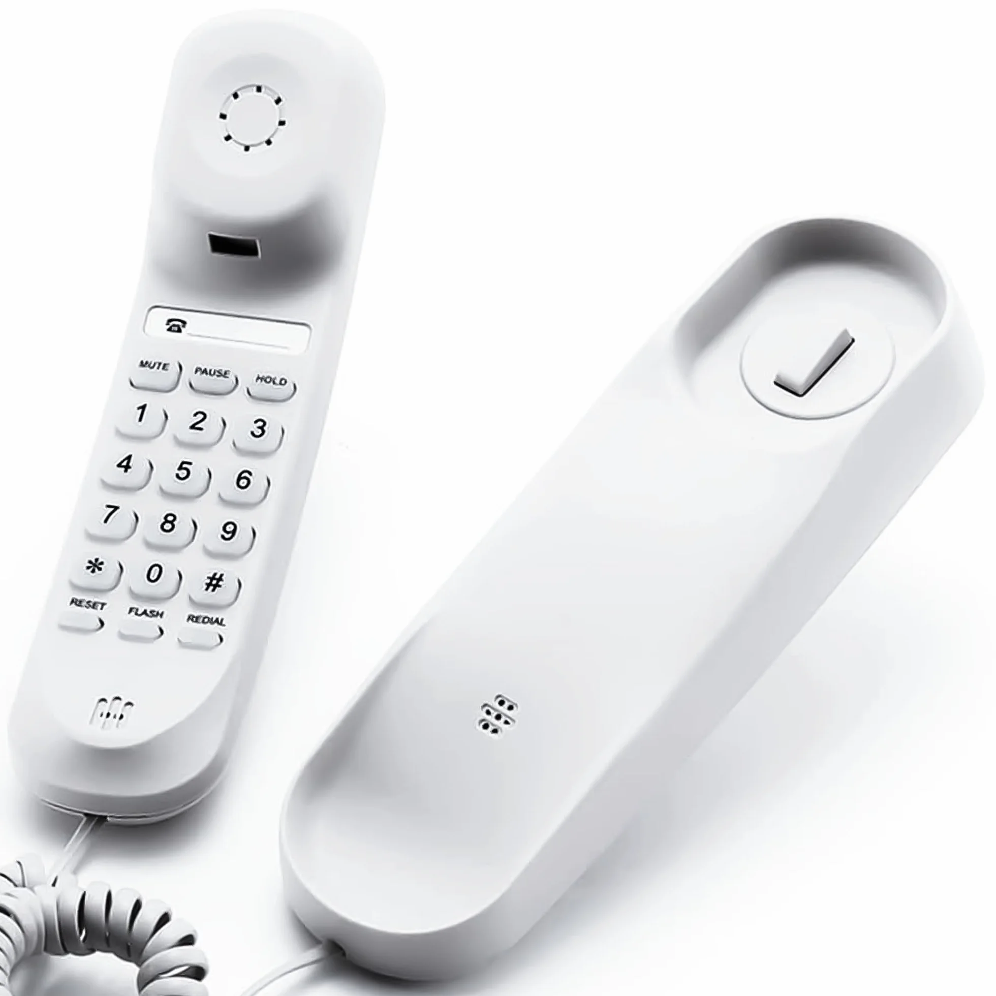 Telefon stacjonarny - trwały telefon przewodowy do biura. Mini telefon wykorzystuje chipy dźwiękowe HD, dzięki czemu dźwięk jest wyraźniejszy. Nadaje się do użytku biurowego i domowego i nie