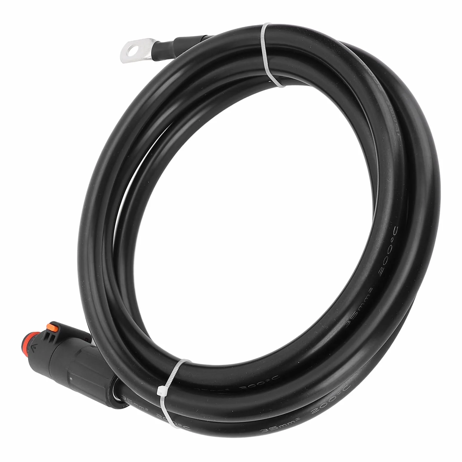 Kabel Falownika Akumulatora Miedziany Silikonowy Przewód Zasilający SC35 8-zaciskowy Czarny Prosty Wtyk Elastyczne Połączenie do Motoryzacji Słoneczna łódź Morska RV Samochód Motocykl (1,5m)