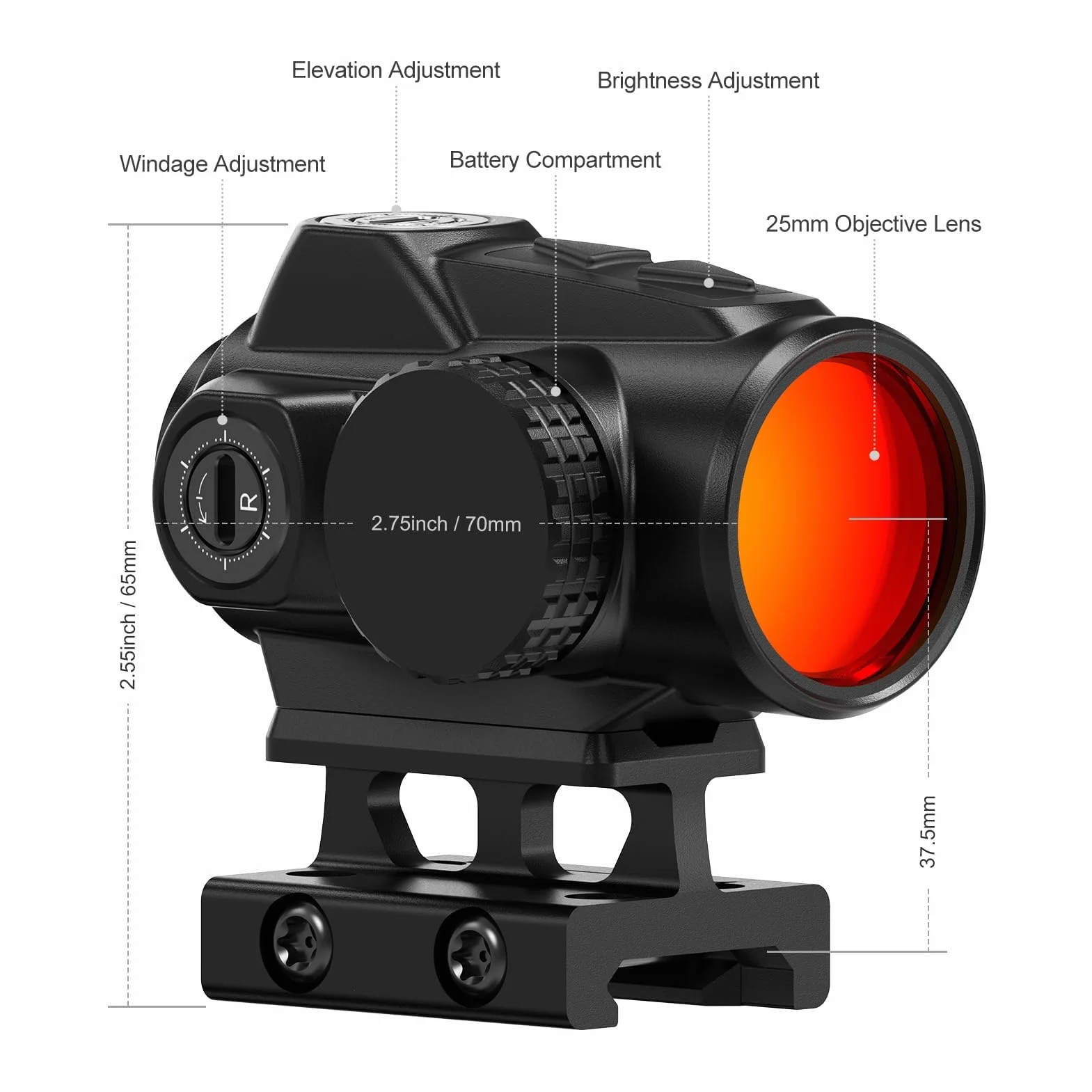 Feyachi M57 1.5-5X Red Dot Lupa & V90 Luneta 2 MOA Red Dot Sight z bocznym montażem pasuje do szyn 21 mm/22 mm