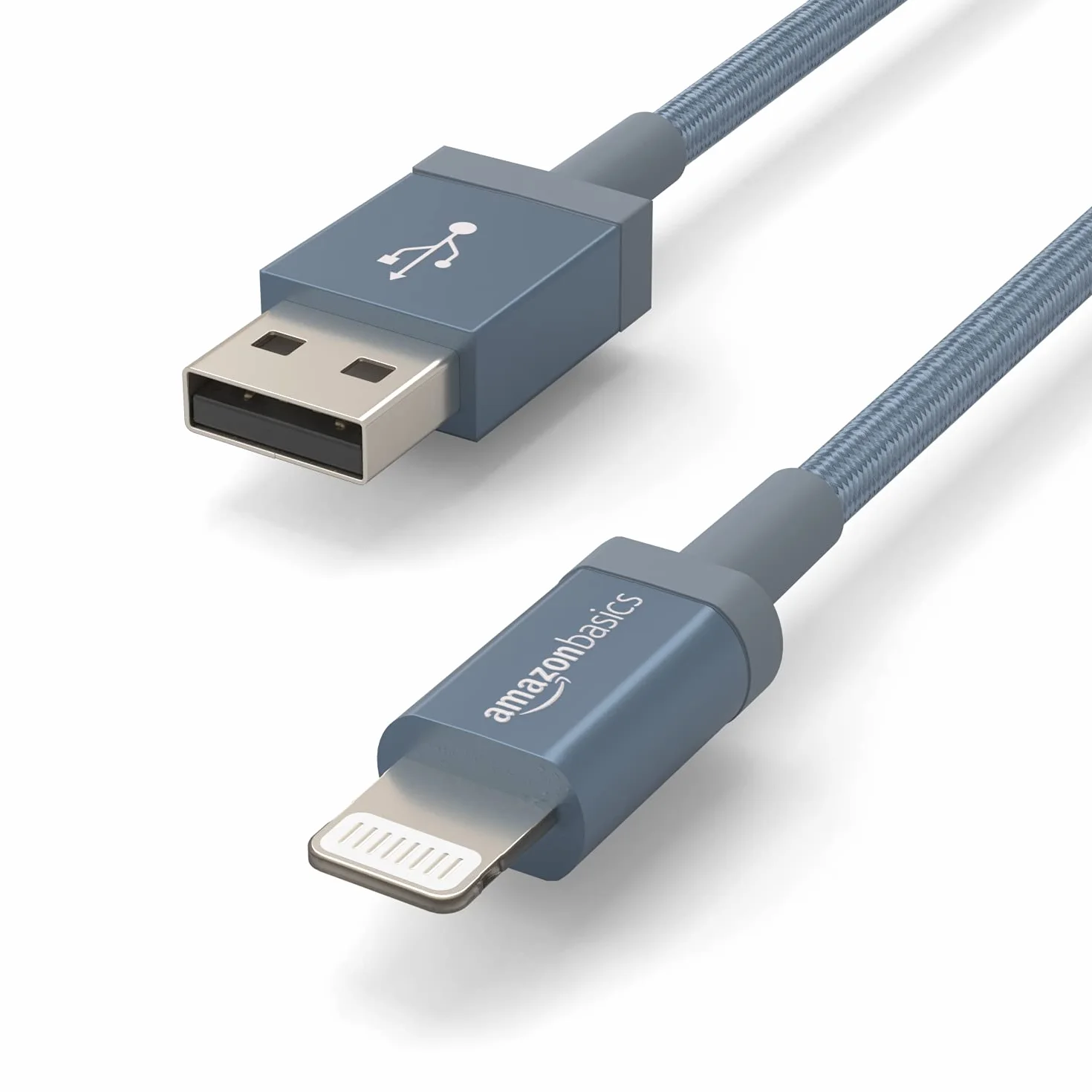 Amazon Basics Kabel połączeniowy Lightning na USB-A, nylonowy, z certyfikatem MFi, kabel do ładowania do iPhone'a, ciemnoszary, 1,8 m