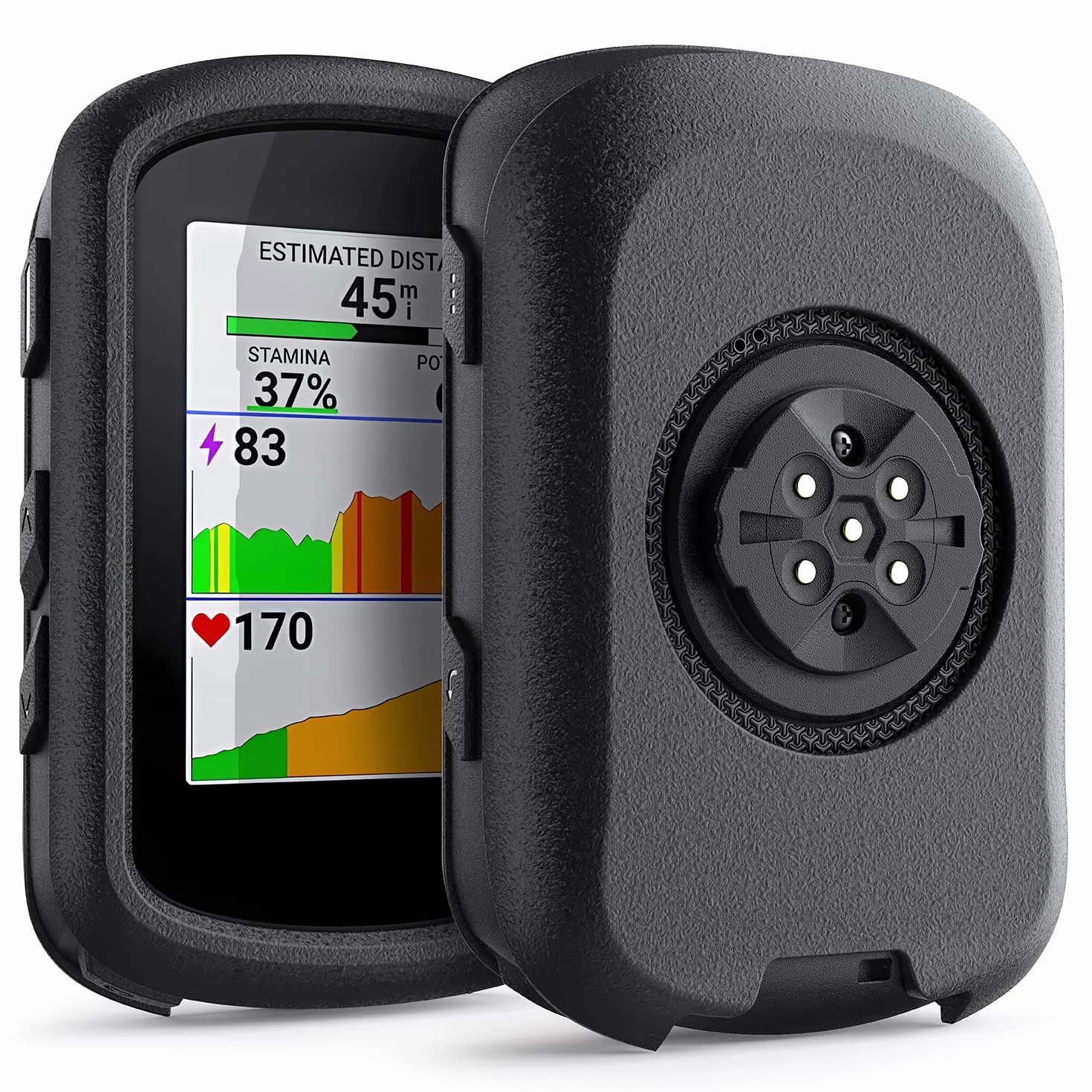 TUSITA Silikonowe Etui Kompatybilny z Garmin Edge 540 | 540 Solar | 840 | 840 Solar - Czarny