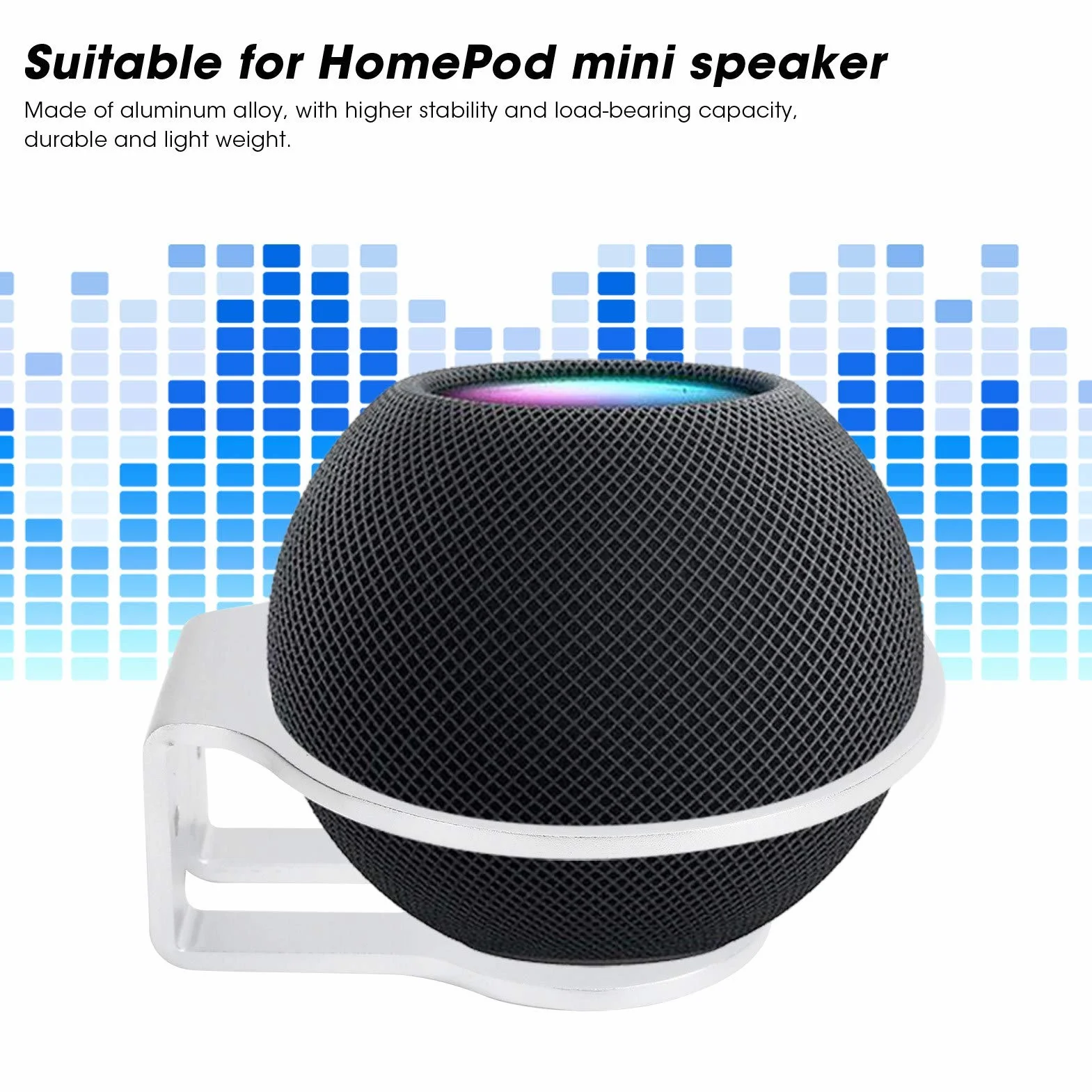 Stojak do Montażu na ścianie Głośnika do HomePod Mini, Stop Aluminium, Stabilny i Trwały (Srebro)