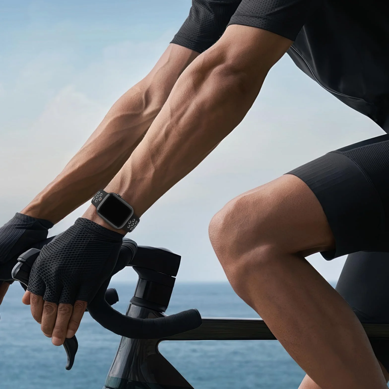 Yoohoo Paski sportowe kompatybilne z Apple Watch 38 mm, 40 mm, 41 mm, 42 mm, 44 mm, 45 mm, 46 mm, 49 mm, dla kobiet i mężczyzn, miękki, silikonowy, oddychający, pasek zastępczy do iWatch serii 11, 10