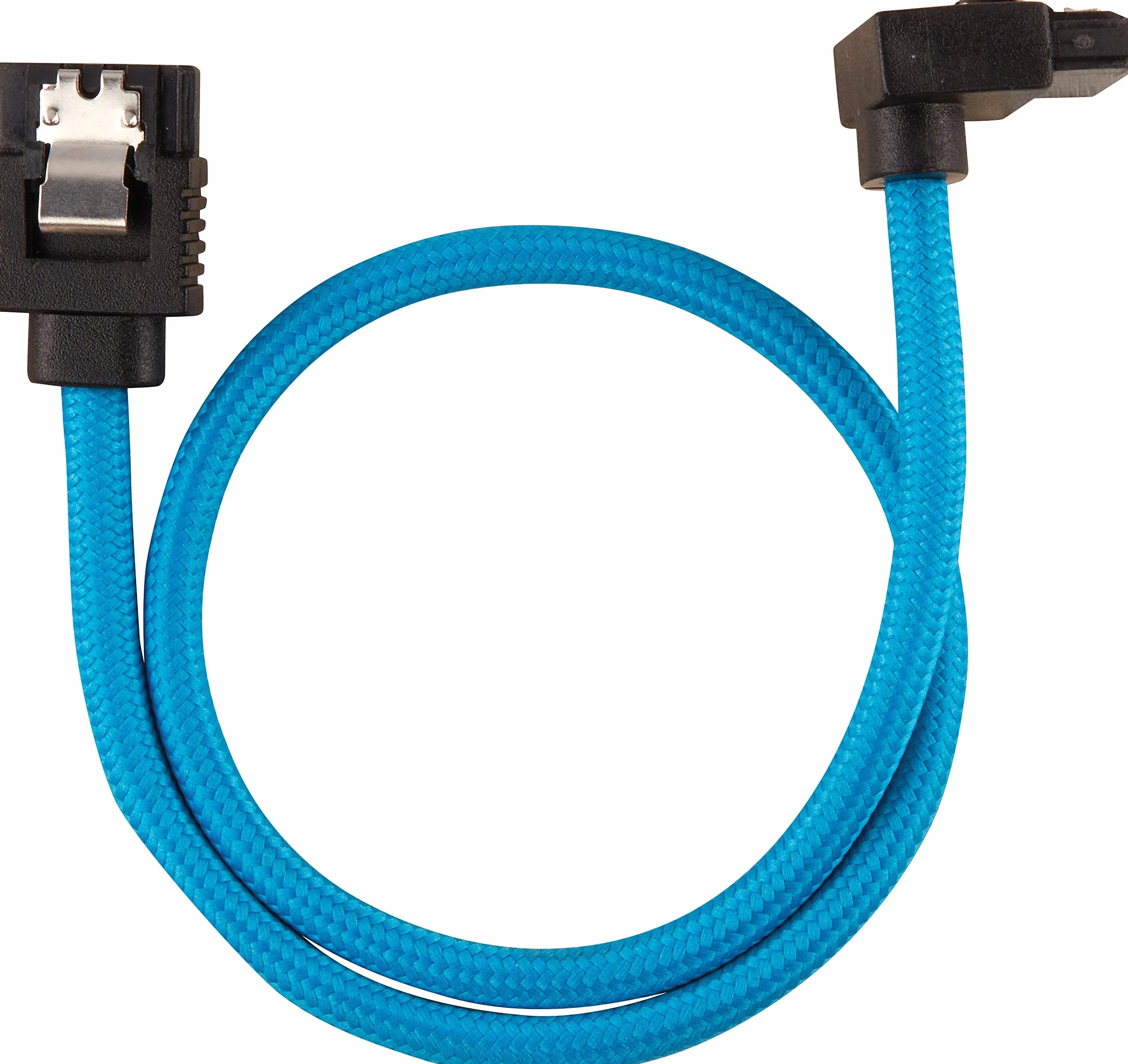 Corsair Kabel SATA z rękawem premium - SATA 6 Gb/s 30 cm, złącze 90°, niebieski