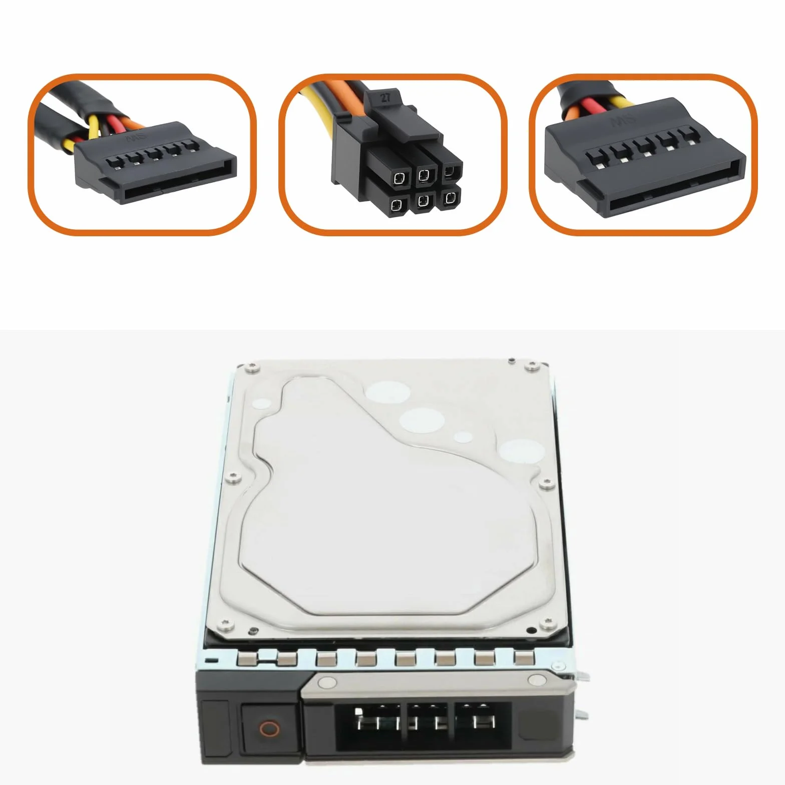 6-pinowy do podwójnego dysku twardego SATA kabel zasilający kompatybilny z Dell 1250 ETC1250 35 cm/17 cm