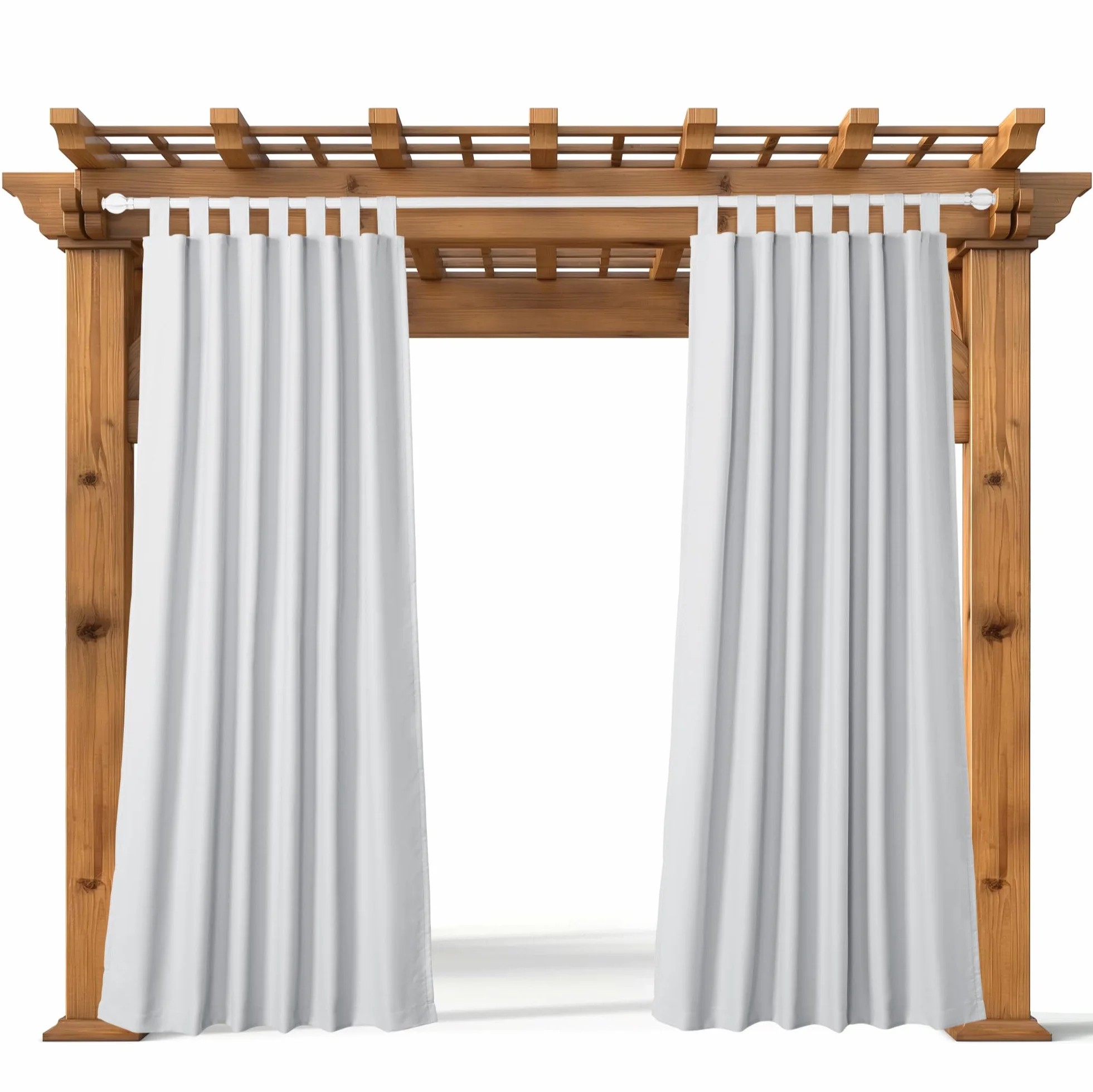 JEMIDI Patio Outdoor Curtain 1pcs Waterproof Velcro Strapsx5 White