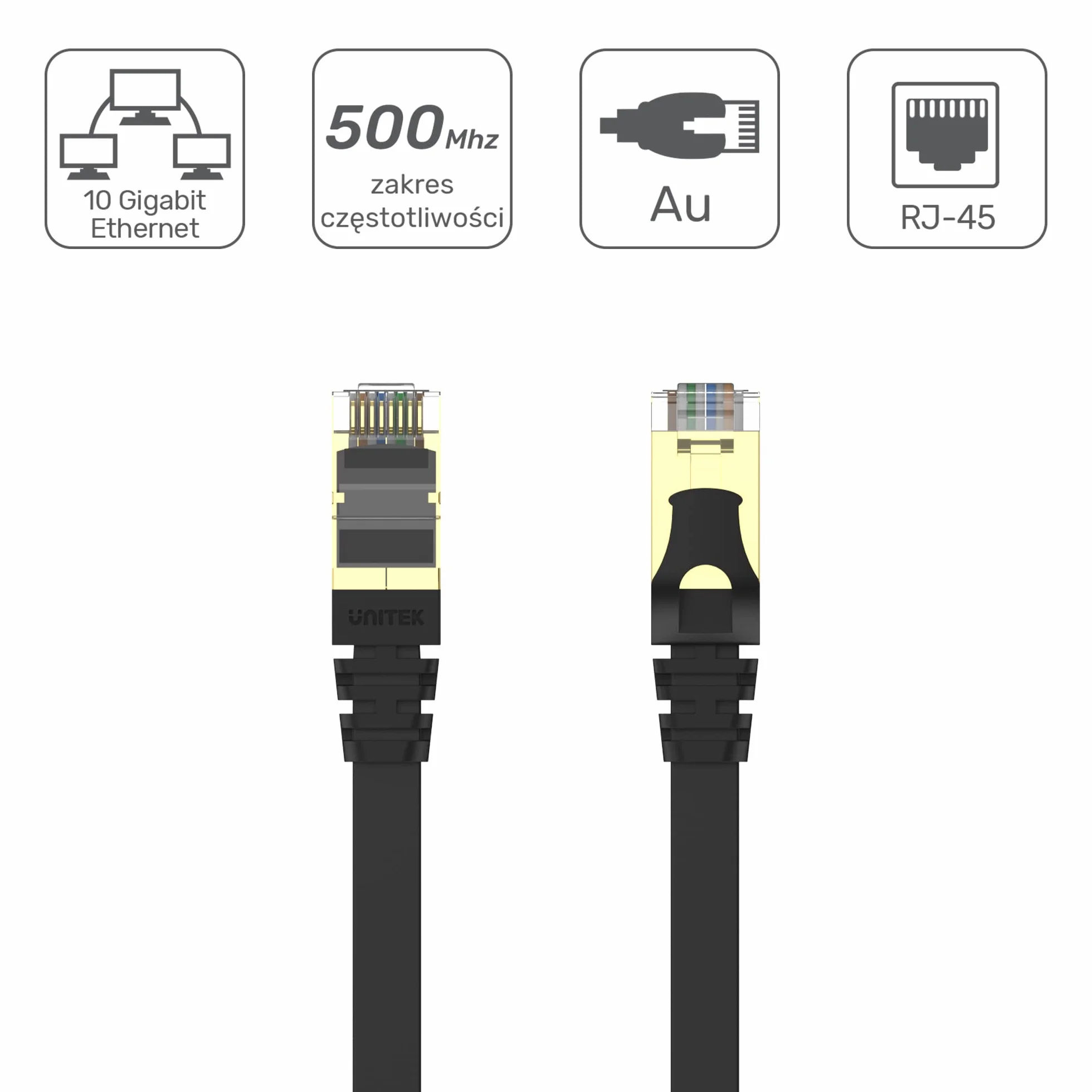 Unitek C1897BK Ethernet kabel Cat.7 20 m RJ45 pozłacana SSTP 10 GBaseT