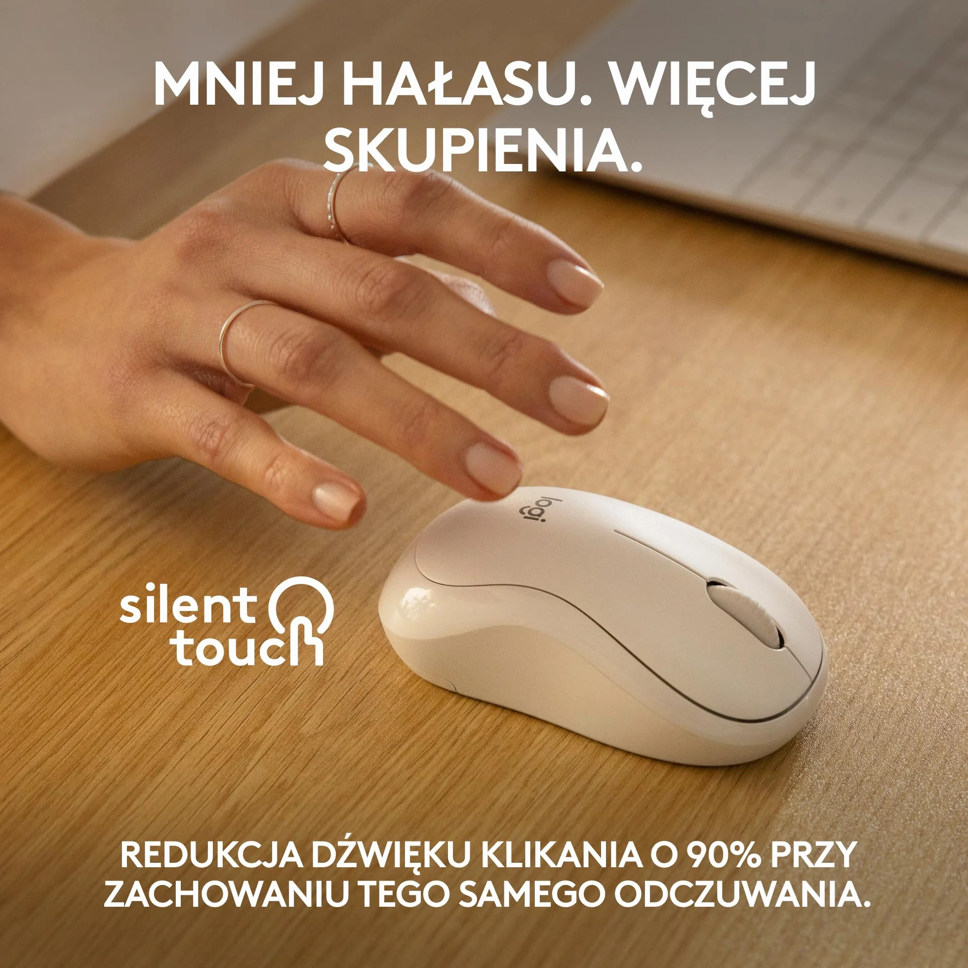 Logitech M240 Silent Bluetooth mysz bezprzewodowa kompaktowa 18 miesięcy bateria Biały