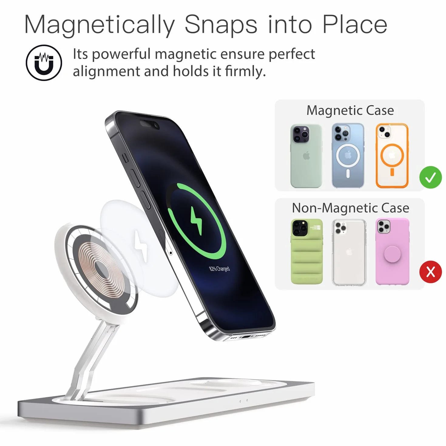 PETINO Stacja ładująca 3 w 1 do Apple - szybki i bezpieczny uchwyt ładowarki 22 W - magnetyczny bezprzewodowy uchwyt do iPhone'a 14 13 12 Pro Max/Plus/Pro/Mini,iWatch Ultra/8/7/SE/6/5/4/3/2, AirPods