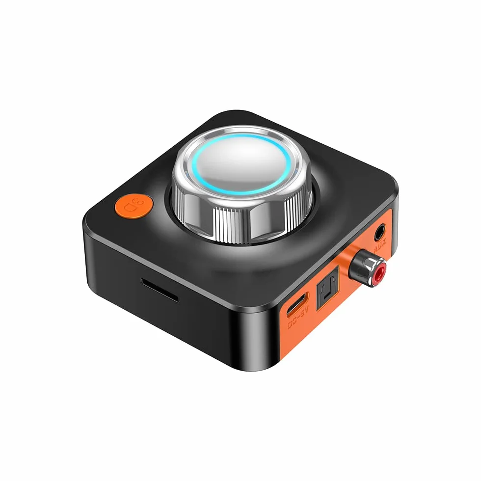 Baceyong Odbiornik Bluetooth 5.1, karta stereo 3D TF RCA 3,5 mm / 0,14 cala AUX Jack bezprzewodowy adapter, do wzmacniacza głośnika, cyfrowego zestawu audio samochodowego