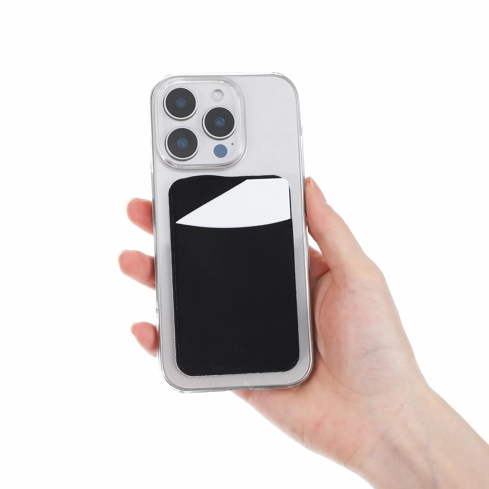 Oruola Samoprzylepne etui na karty, 3 sztuki, przegródki na karty, etui na telefon komórkowy, etui na karty, ochrona RFID, ochrona przed oszustwami na kartach kredytowych, kolor czarny