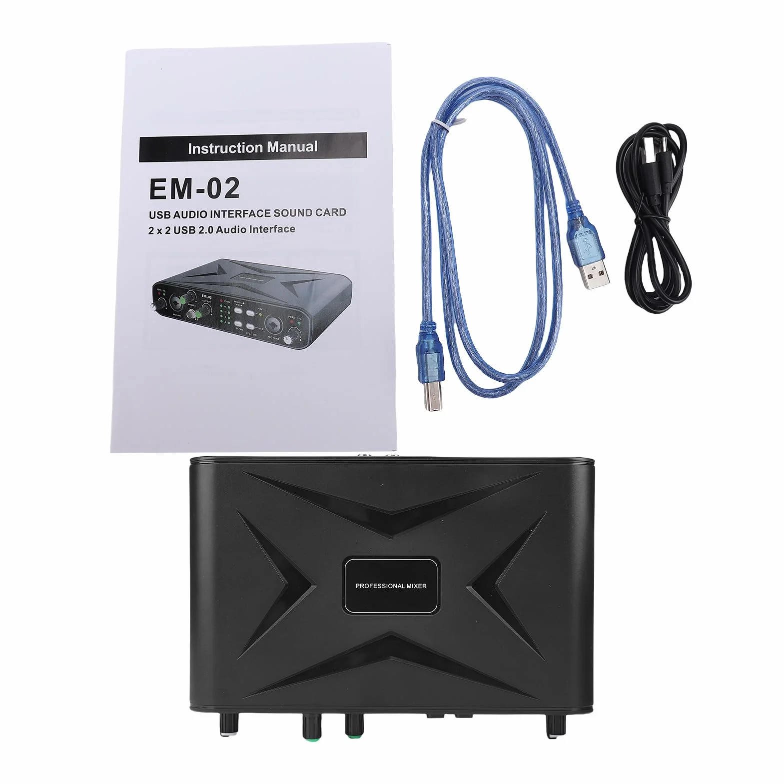 Asixxsix Zewnętrzna karta dźwiękowa USB, karta dźwiękowa USB z przedwzmacniaczem mikrofonowym, typu Plug and Play, mikser, szybki interfejs TYPE C, do transmisji na żywo, karaoke
