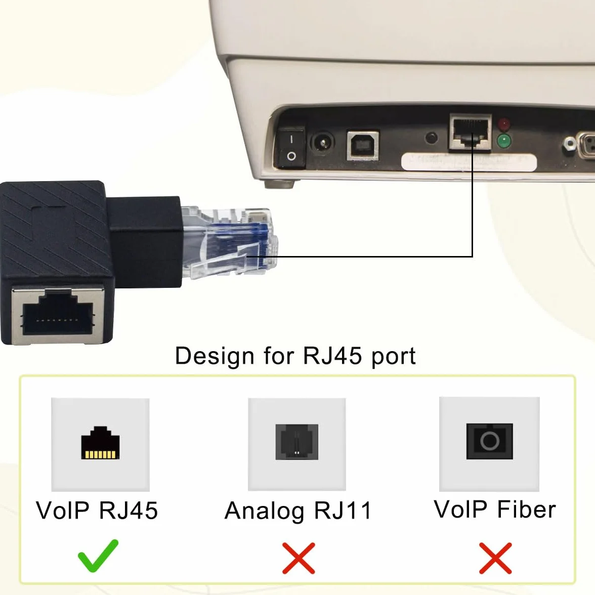 RJ45 adapter kątowy 90 stopni męski-żeński Cat6 LAN złącze sieciowe