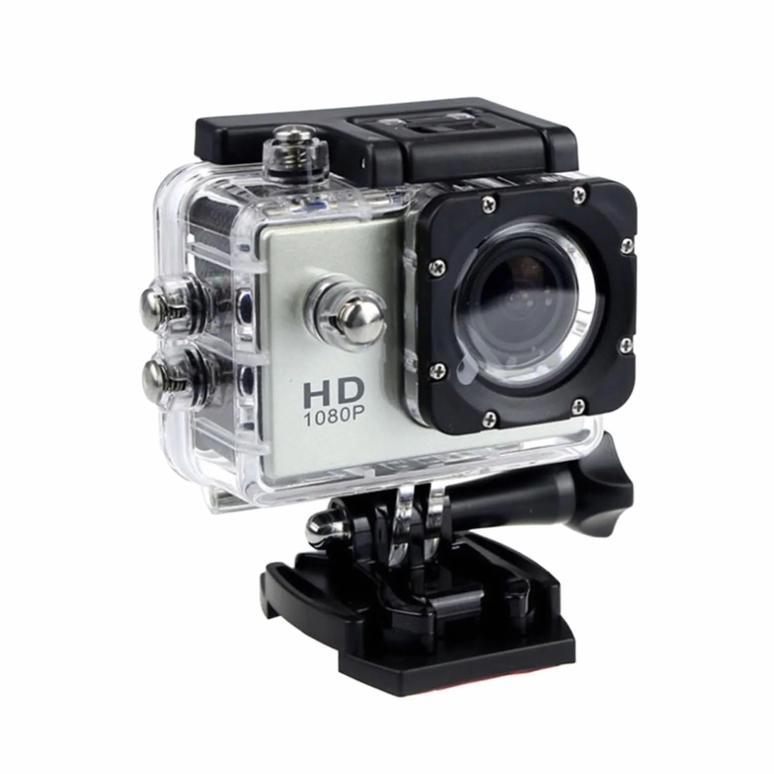Kamera akcji Mini HD 1080P wodoodporna kamera kamera sportowa 2.0 Cal 32G Outdoor Motion Sking DV do akcji wideo kask rowerowa kamera cyfrowa(Cam add32gb card,Silver gray)
