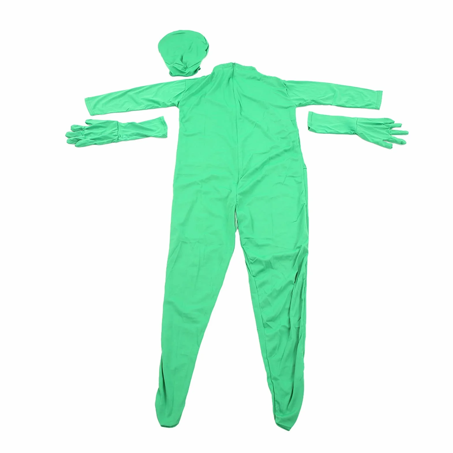 Fotografia Chromakey Body Zielone Całe Ciało Rozciągliwa Tkanina Garnitur Unisex Elastan Stretch Kostium dla Dorosłych Ekran Body Kombinezon do Fotografii Film Wideo(180 cm / 70,87 cala)