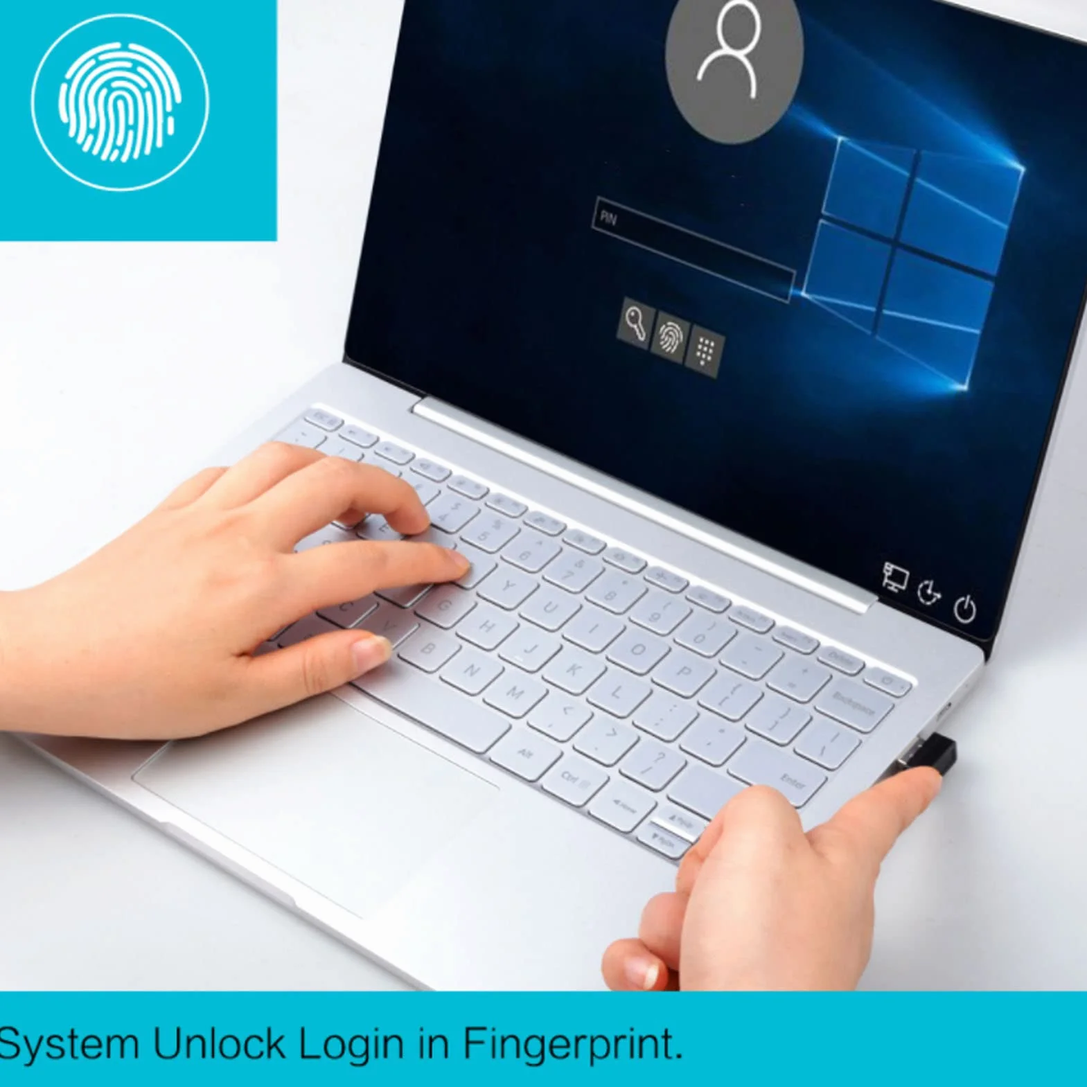 Czytnik Linii Papilarnych USB dla Systemu 10 11, Przenośny Skaner Linii Papilarnych do Komputera PC, Dotykowy Biometryczny Skaner Linii Papilarnych 360° do Laptopa PC,