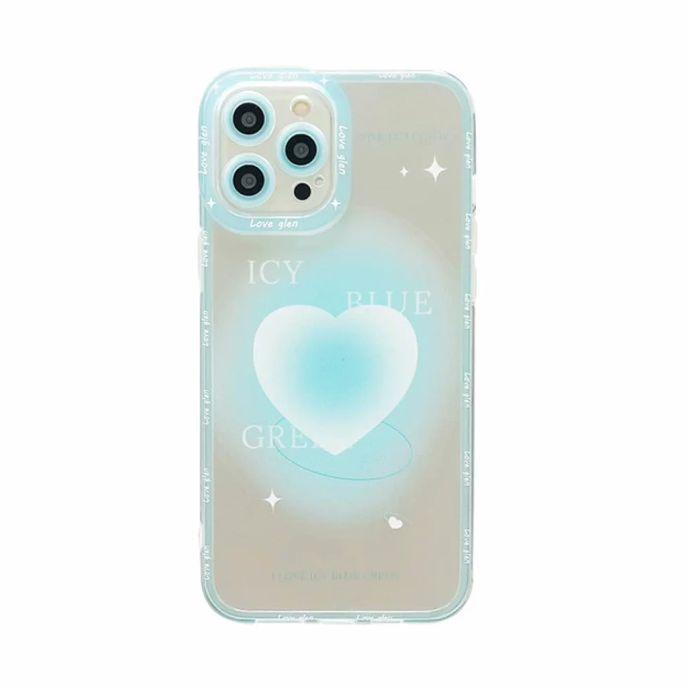 Niebieskie etui na telefon w kształcie serca dla iphone 12 11 Pro Max X XS XR 7 8 Plus odporne na wstrząsy silikonowe etui chroniące przed upadkiem, 1 dla iPhone11 Pro