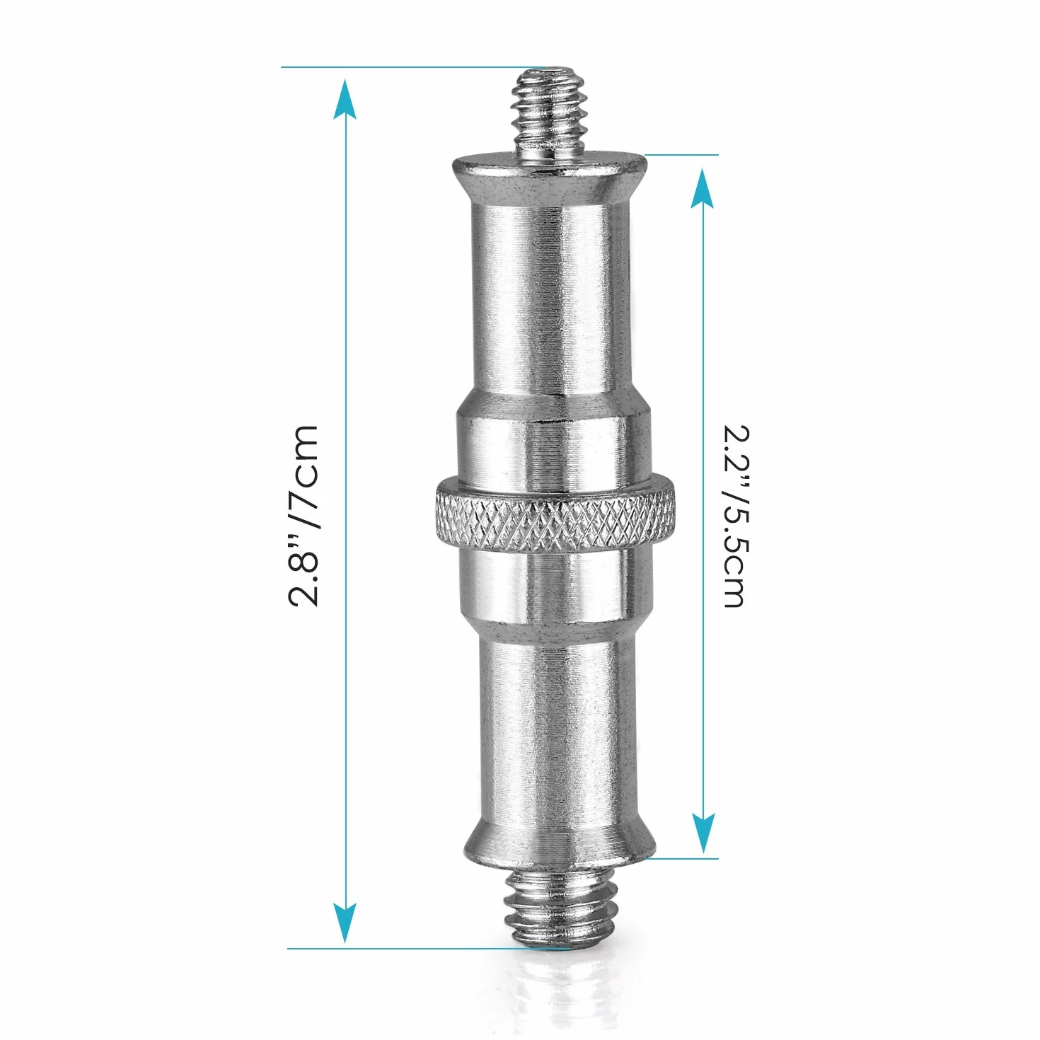 Neewer 2 sztuki standardowy 1/4 na 3/8 cala metalowy męski konwerter gwintowany adapter śruba śruba kołki do stojaka do oświetlenia studyjnego, adapter do Hotshoe/głowica kulowa, bezprzewodowy odbiornik flash, wyzwalacz