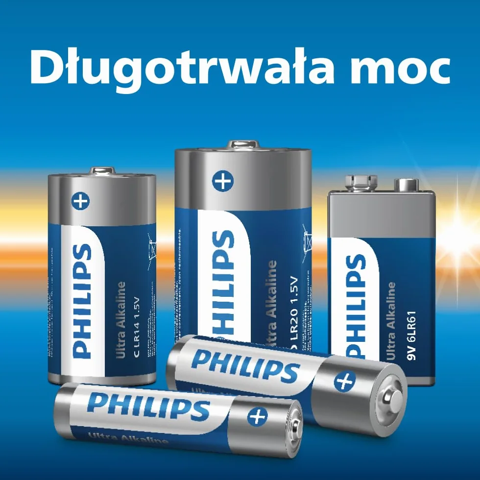 Philips Ultra baterie alkaliczne AAA – niezawodne do pilotów, zabawek i małych gadżetów, 40 sztuk