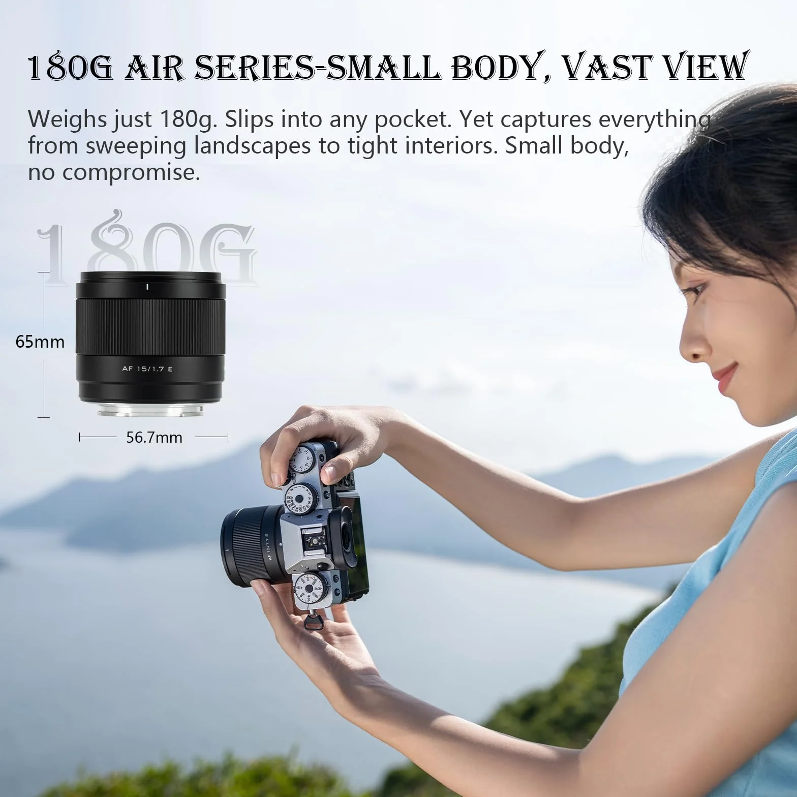 VILTROX 15 mm F1.7 autofokus obiektyw do aparatów Sony E Mount STM, soczewka z dużą przysłoną i szerokim kątem do czujników APS-C, kompatybilny z Sony A5000, A5100, A6000, A6100, A6300, A6400, A6500