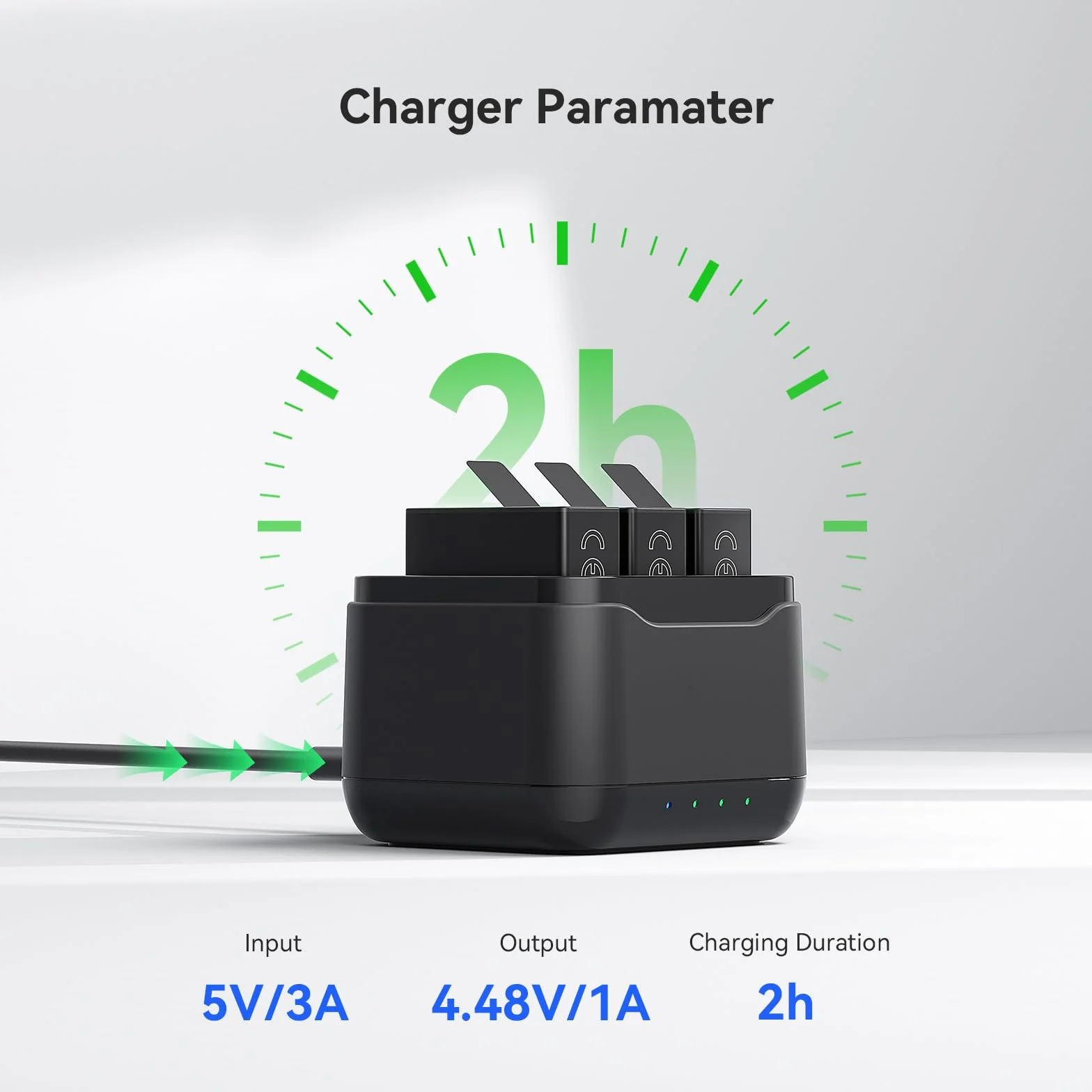 Szybka ładowarka 3 w 1 do GoPro Hero 13 Black USB Type-C Ładowarka do kamer akcji Smart Charging Hub akcesoria