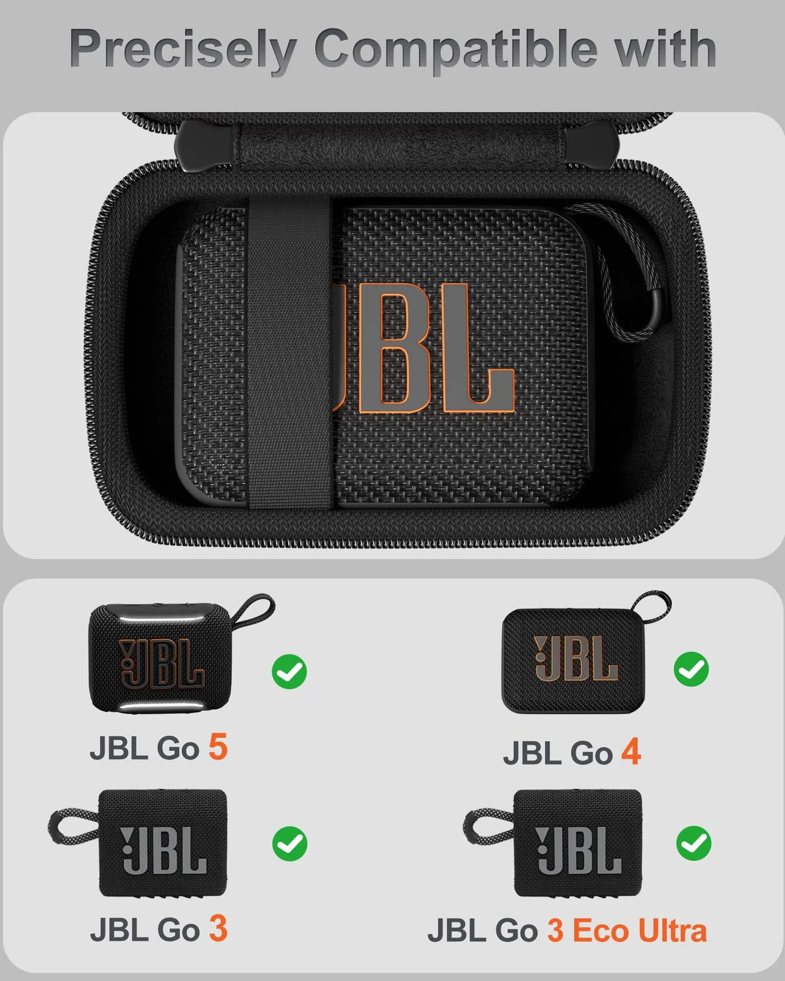 ProCase Przenośne etui podróżne do JBL Go 4 Go 3 Eco Ultra, wodoodporne pudełko z twardą obudową