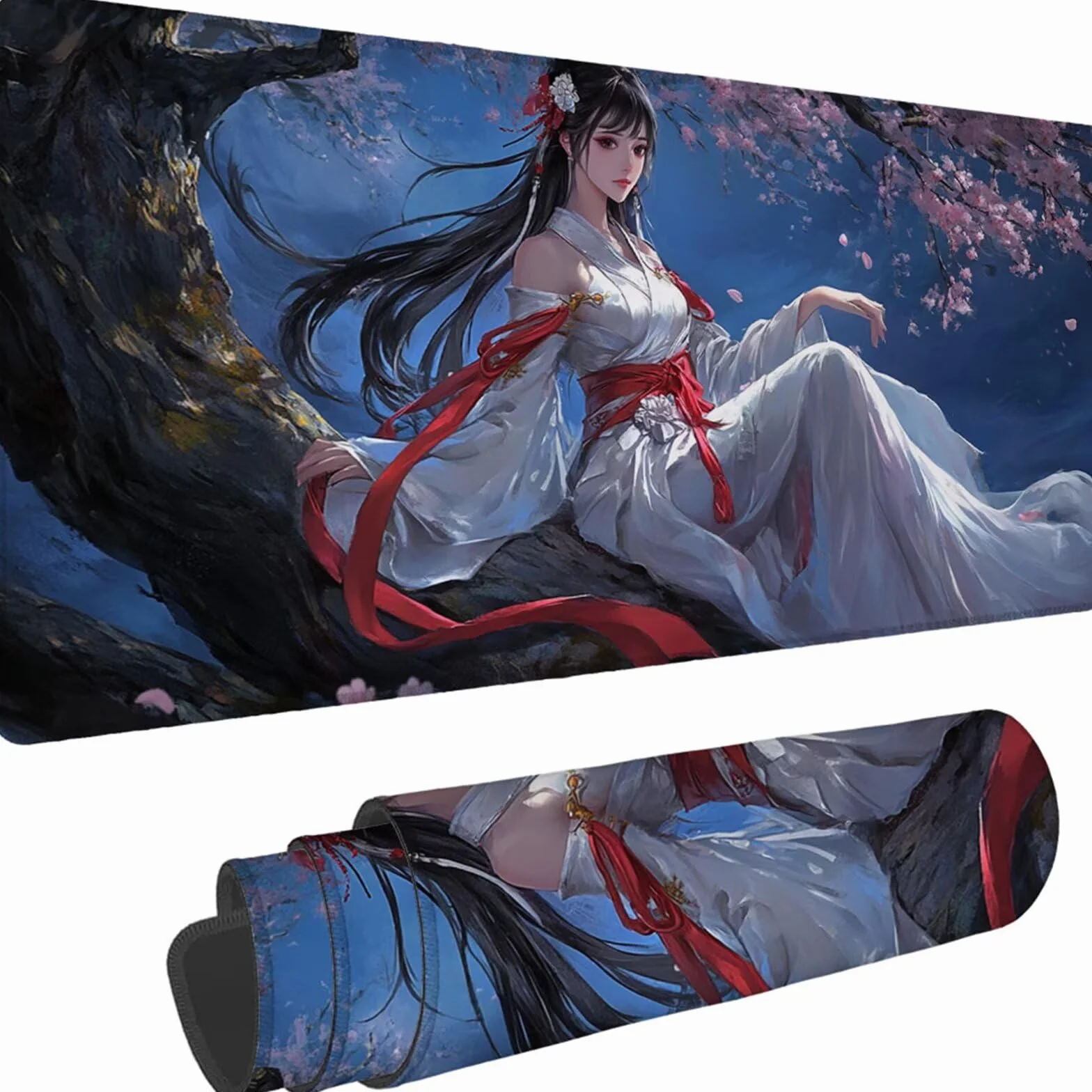 Gamingowa podkładka pod mysz 1200 x 600 x 3 mm, XXL, wodoszczelna, odporna na ścieranie, z przyszytymi krawędziami, niebieska, podkładka na biurko, poprawia prędkość i precyzję pod laptopa, komputer
