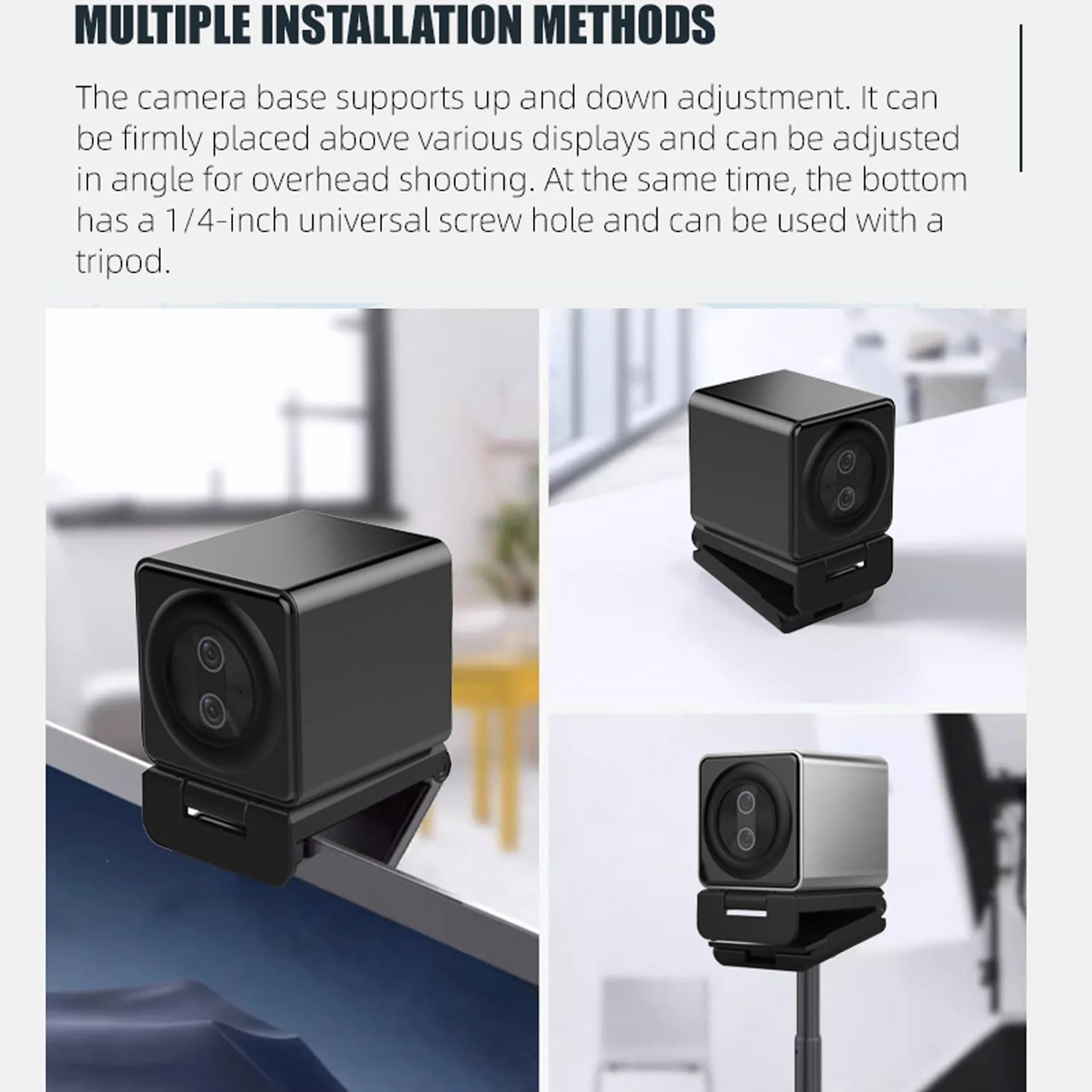 ZJchao Kamera Internetowa Plug and Play z Pilotem, Czujnik CMOS 4K, Szeroki Kąt 110°, Mikrofon z redukcją Szumów do Wideokonferencji, Transmisji na żywo, Nauczania Online (BLACK)