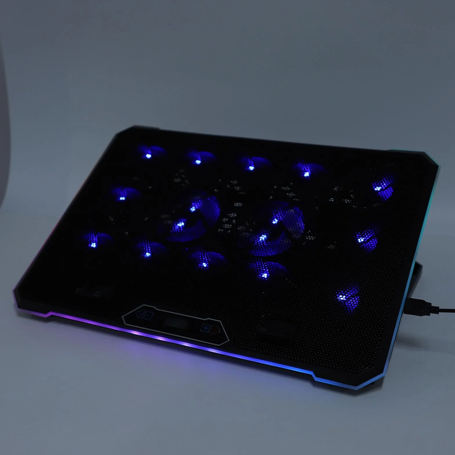 Podkładka Chłodząca do Laptopa do Gier Wydajne 10 Wentylatorów Prędkość Światła RGB do Laptopa 12-19 Cali Materiał ze Stopu Aluminium ABS (14 fanów)