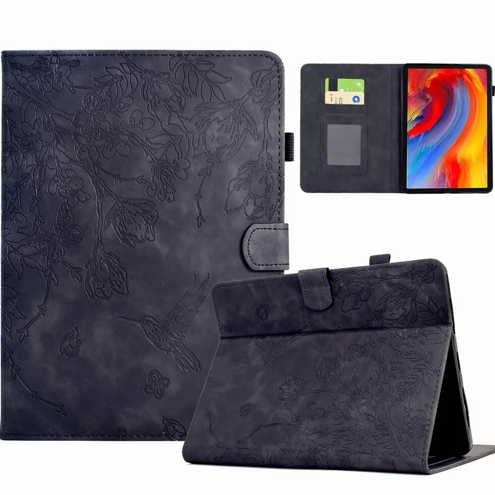 Generic Kompatybilny z Kindle Paperwhite 1. generacji (2012) czytnik E (kolor: czarny) skórzany portfel etui z klapką