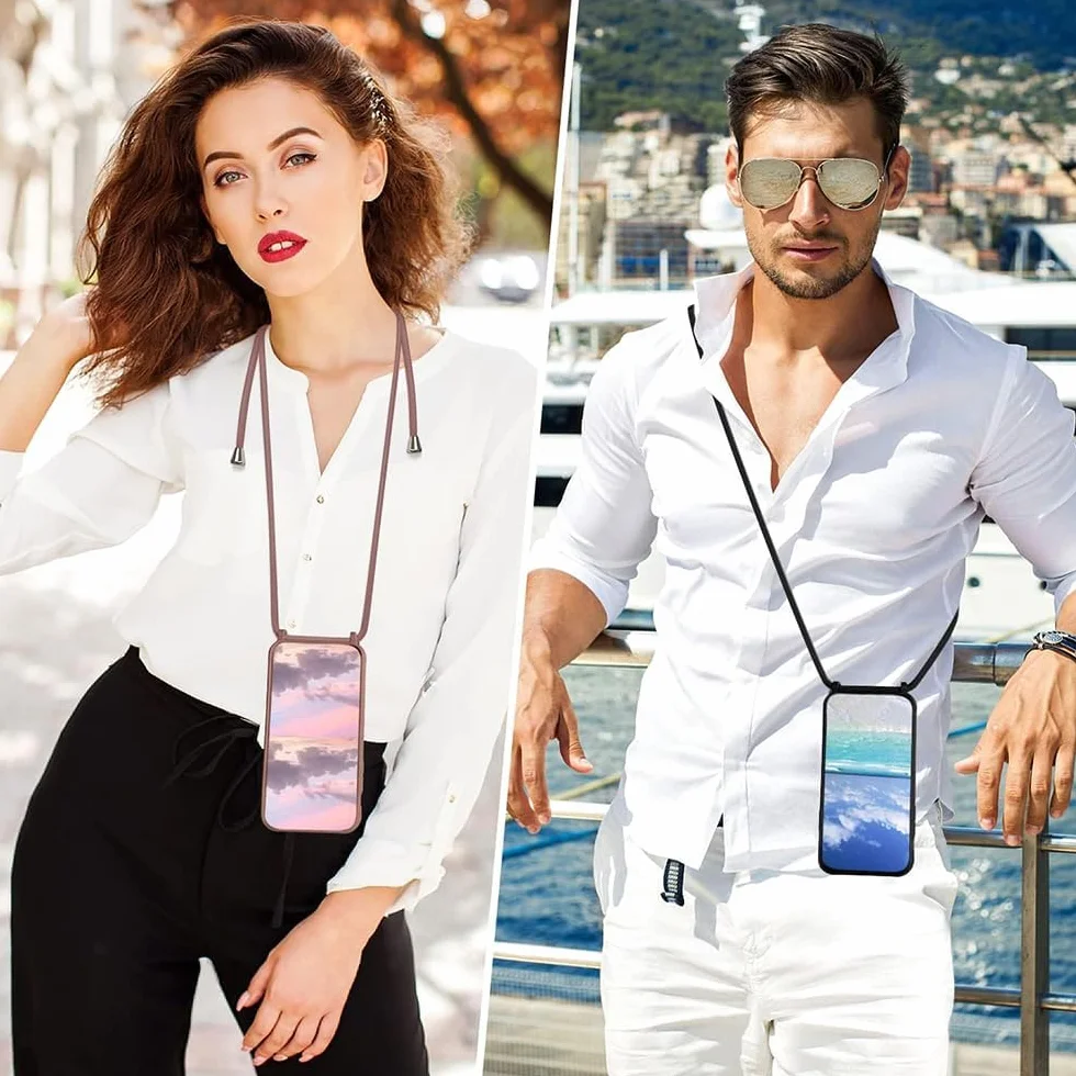 CaseLover Etui ze sznurkiem do Samsung Galaxy S26 Ultra etui na telefon komórkowy z silikonową liną etui w kształcie serca z regulowanym łańcuszkiem na telefon, ciemnoniebieskie