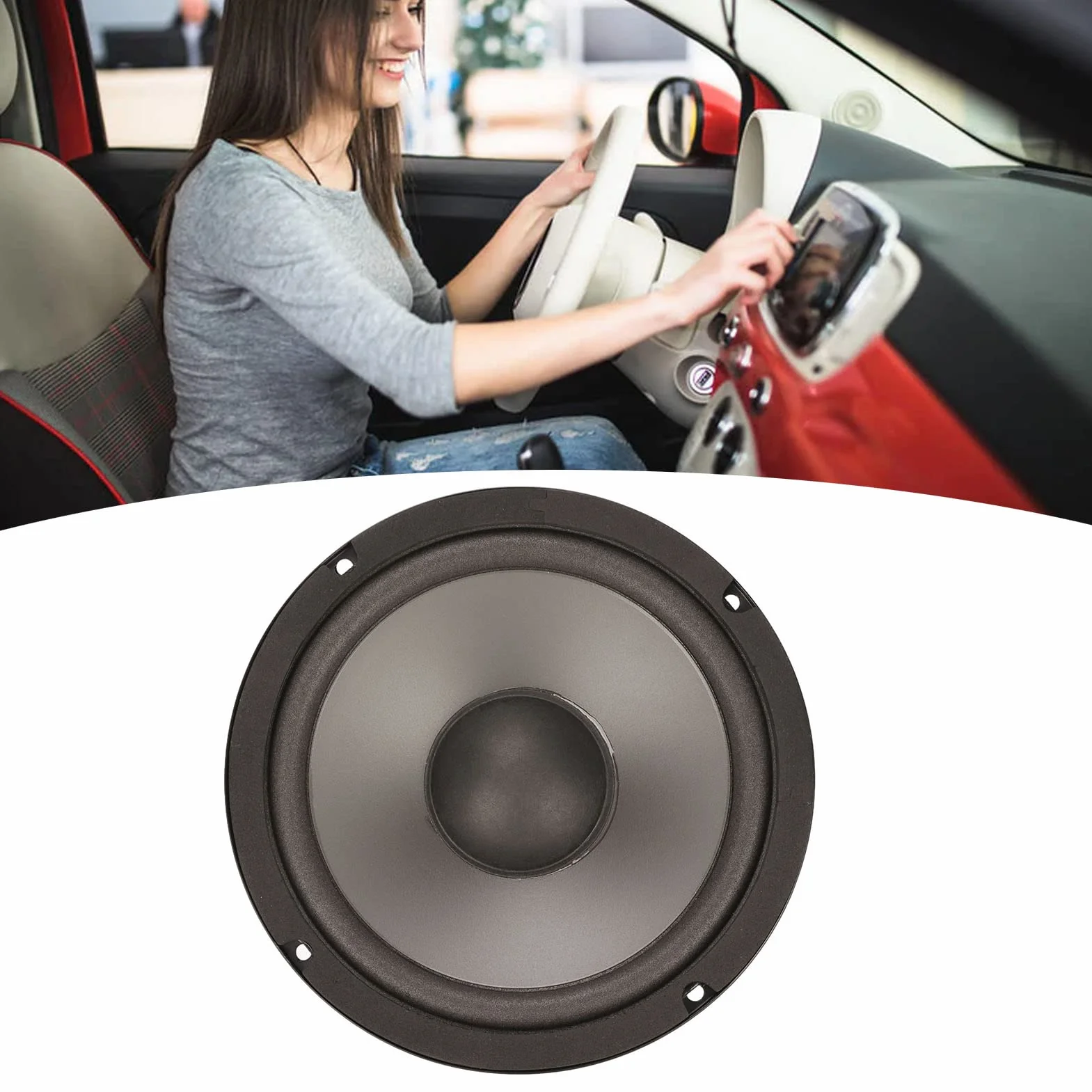 Subwoofer Samochodowy 600 W 4 Ohm 6-calowy Czarny Głośnik